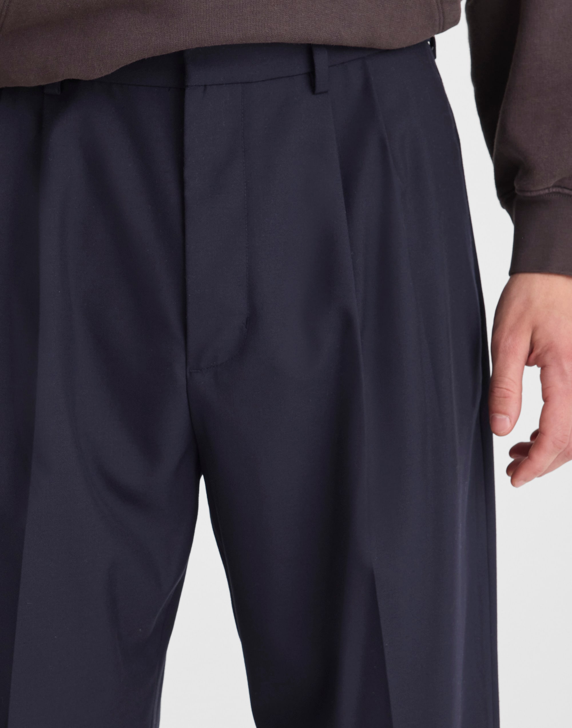 Double-Pleated Trousers in Wool Blend