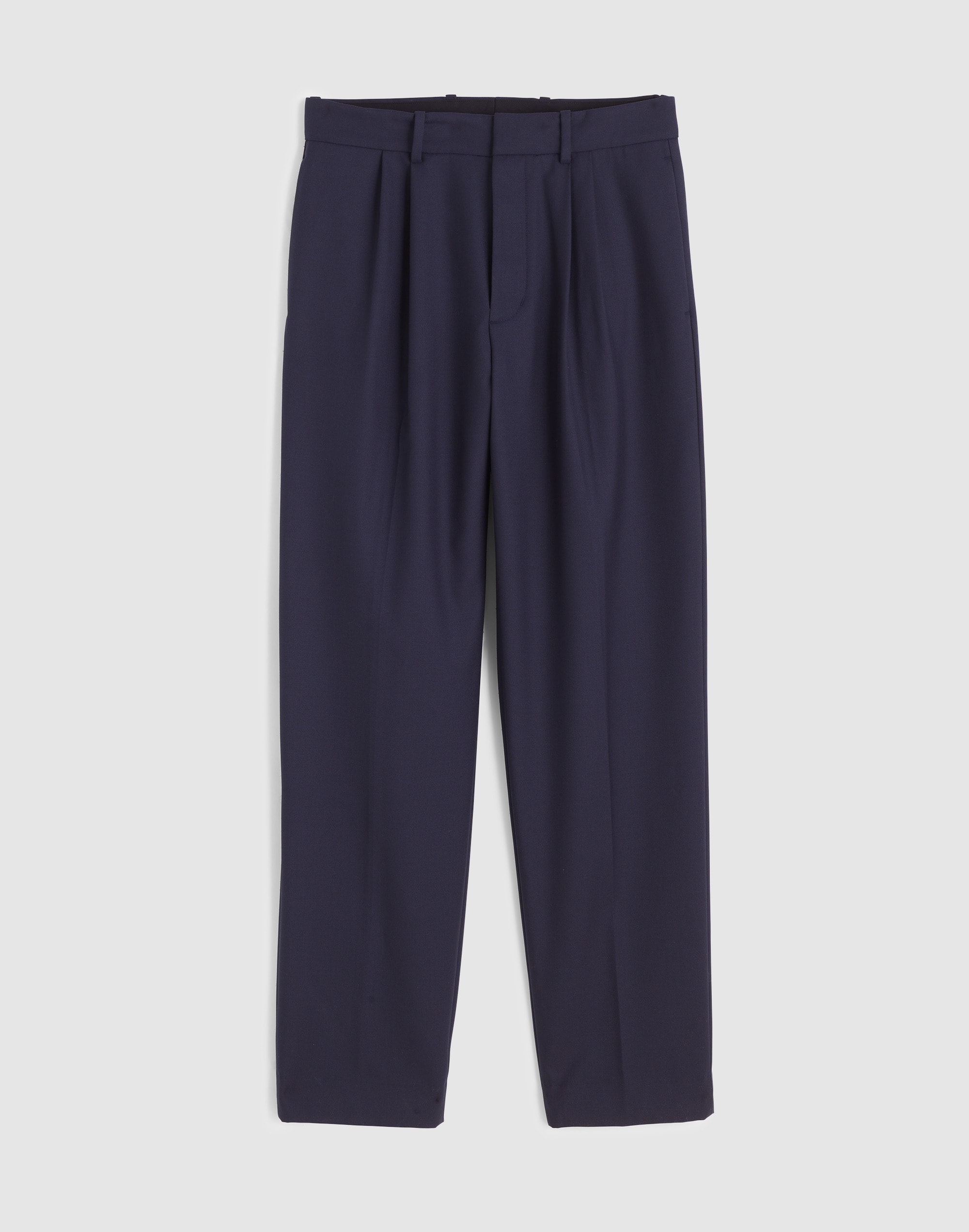 Double-Pleated Trousers in Wool Blend