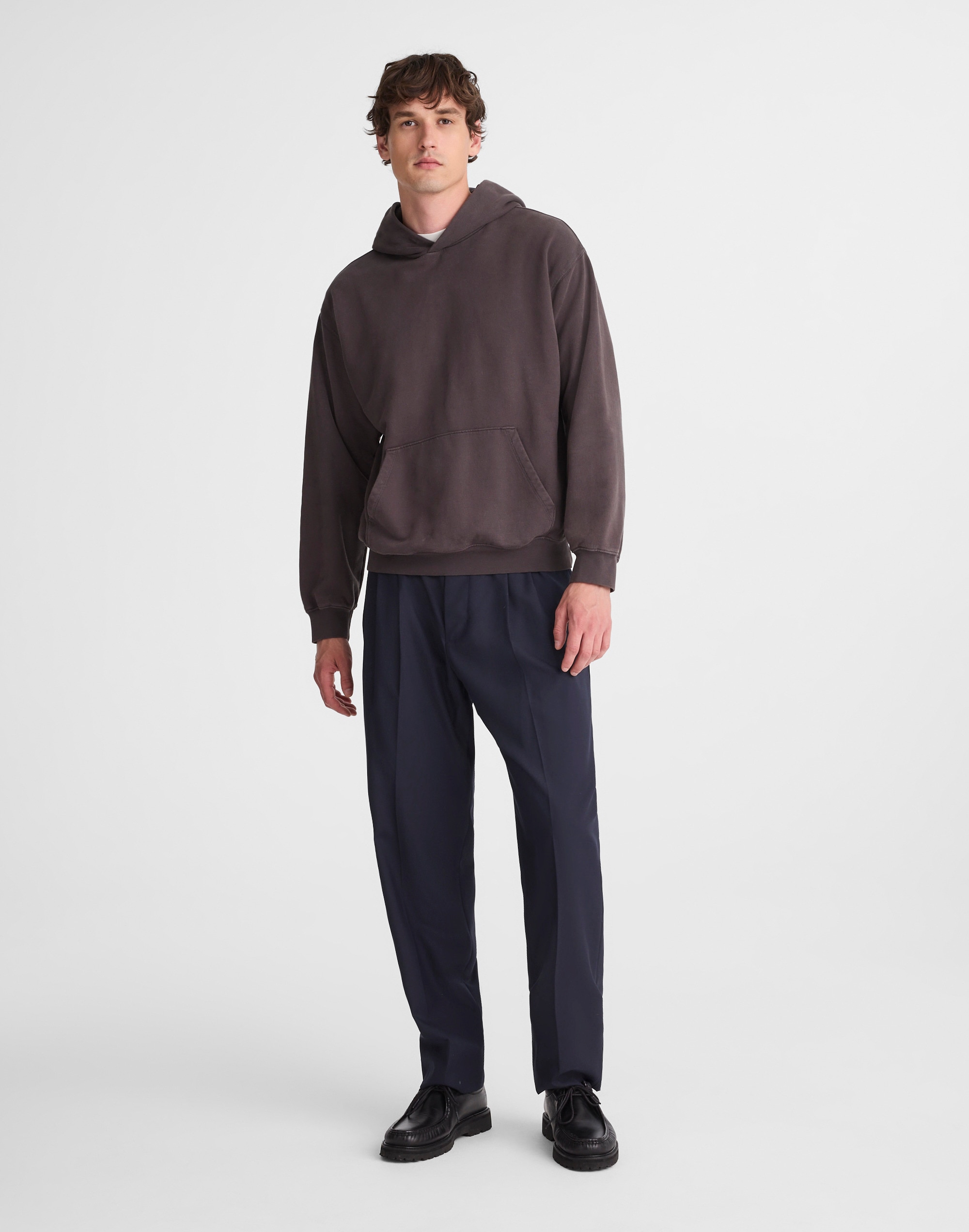 Double-Pleated Trousers in Wool Blend