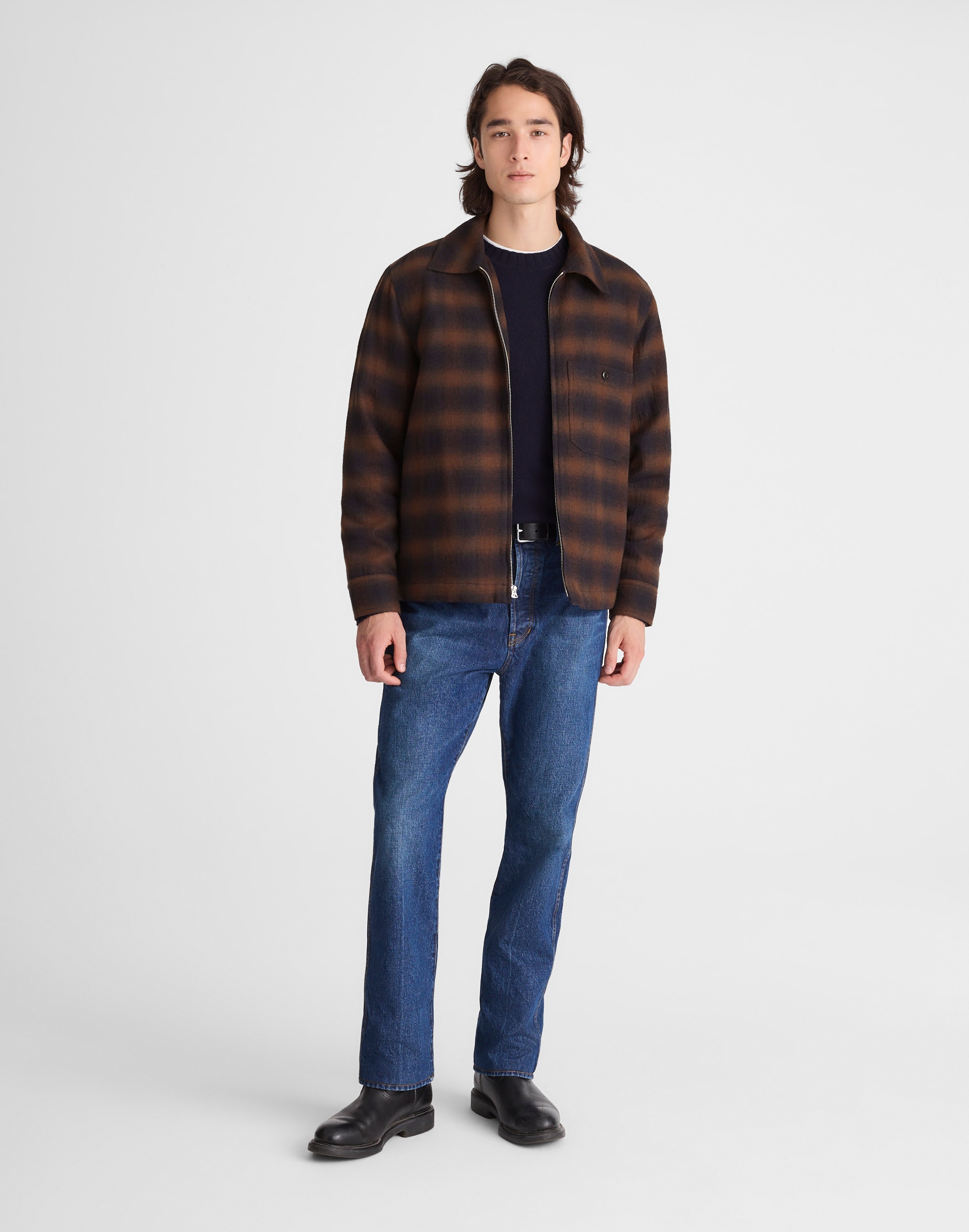 Zip-Front Jacket in Japanese Flannel