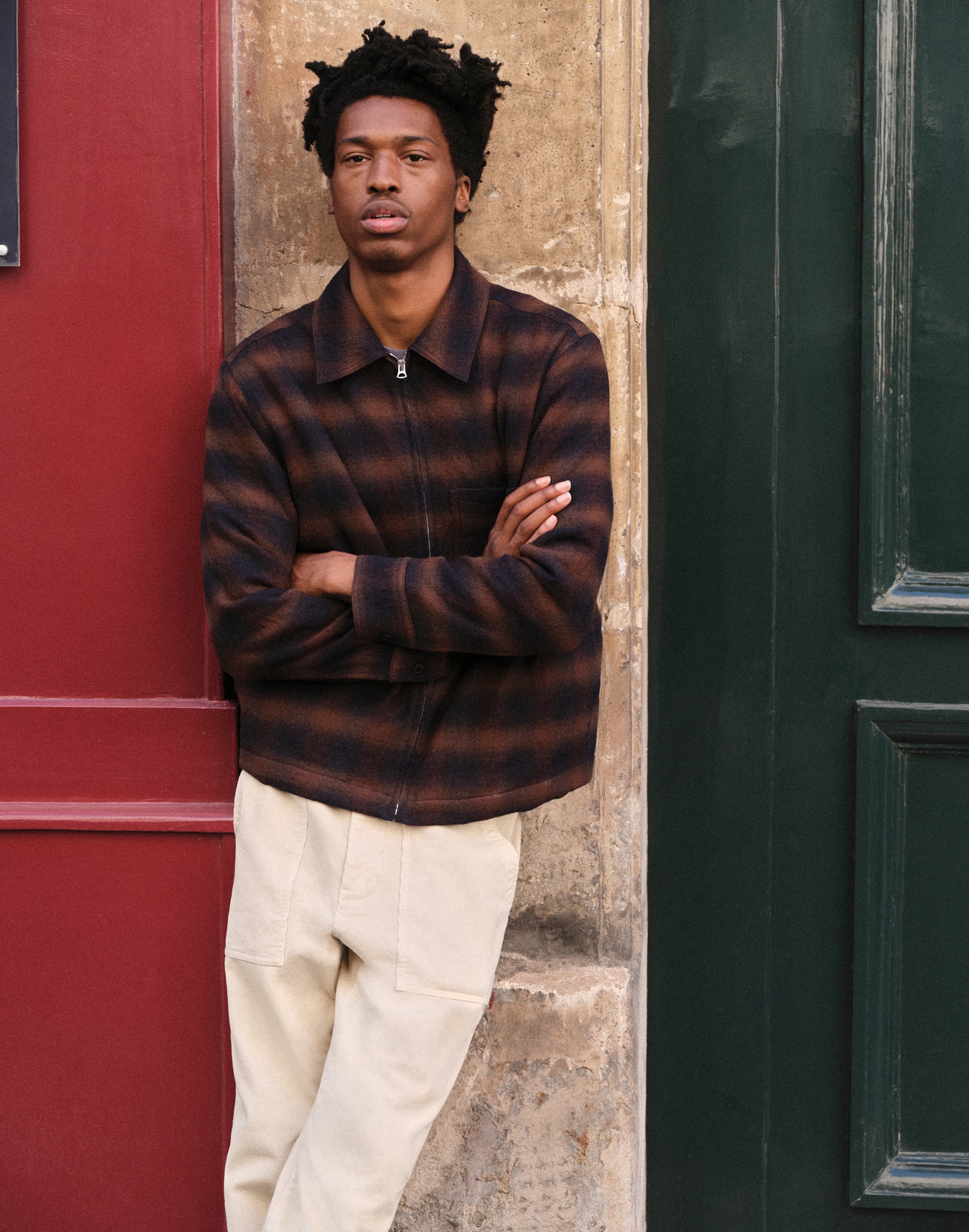 Zip-Front Jacket in Japanese Flannel