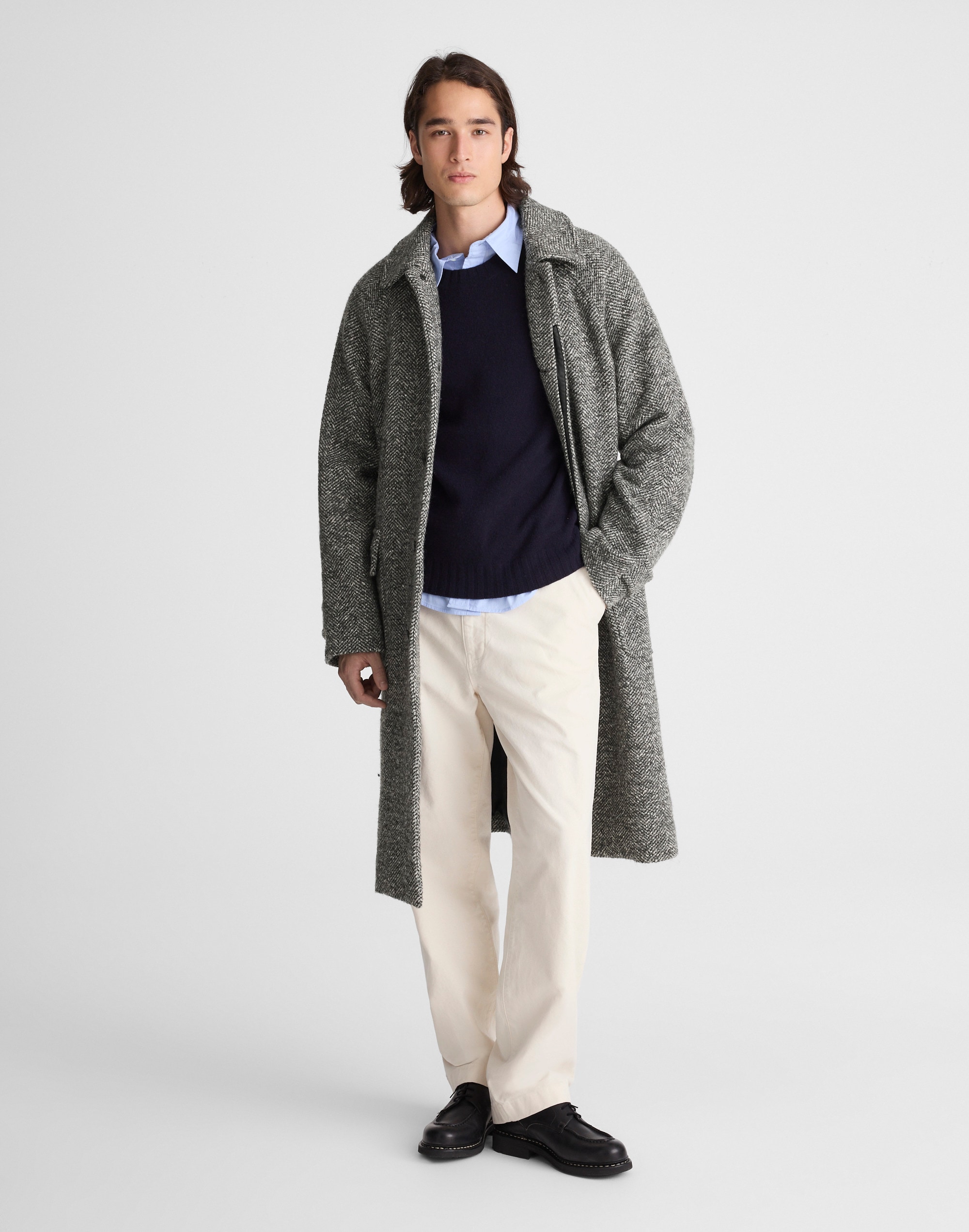Balmacaan Overcoat in Italian Tweed