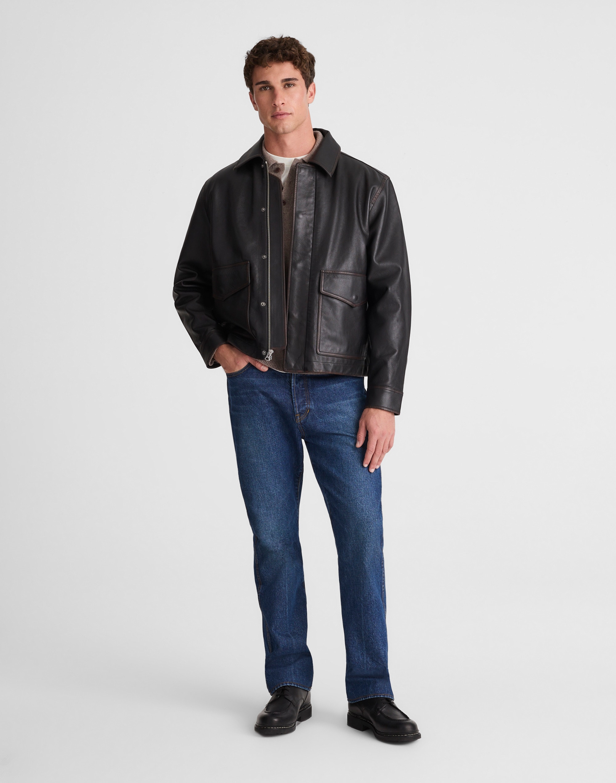 Leather Flight Jacket Alternate Image 1