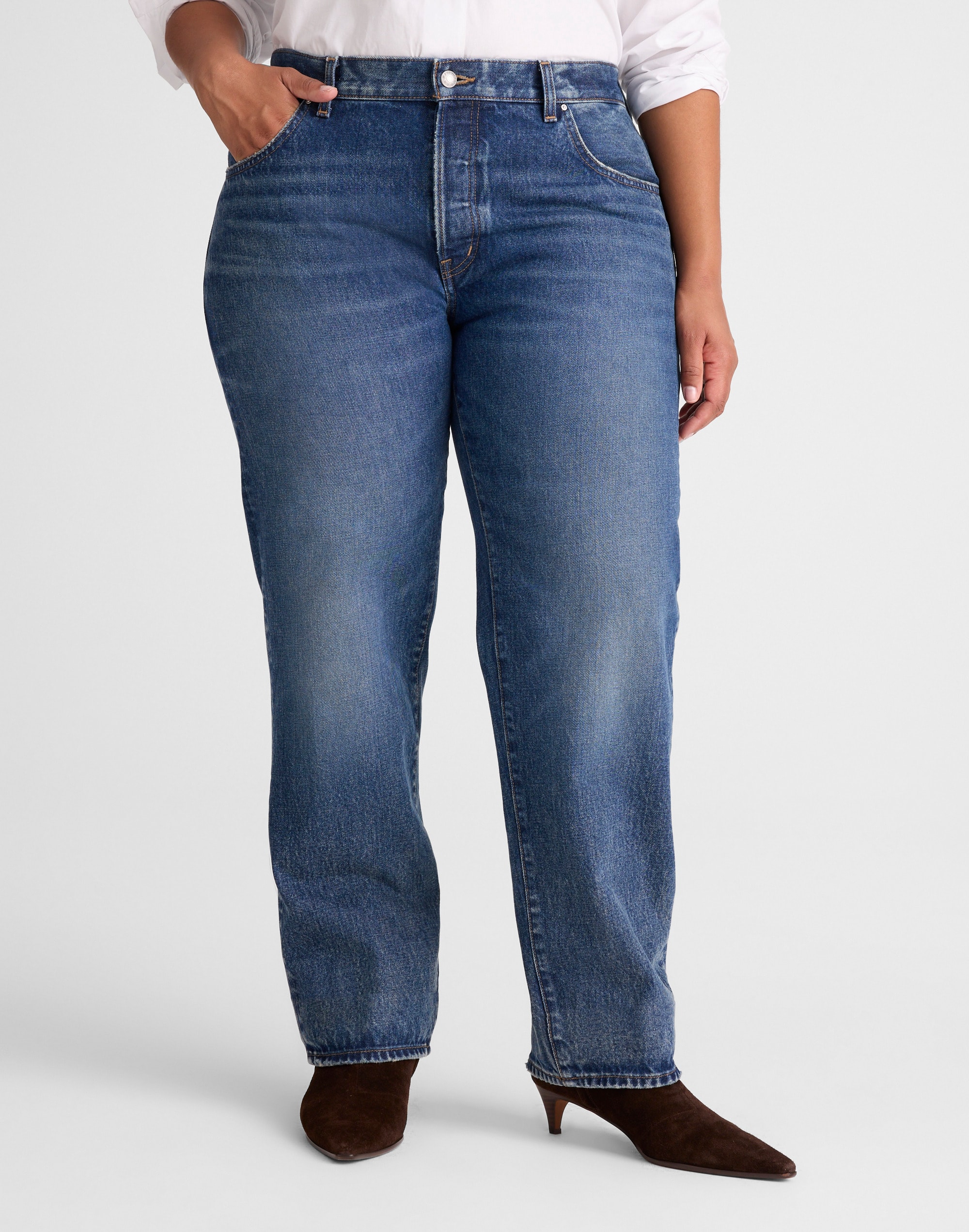 The Plus Dean Easy Straight Jean in Greendale Wash
