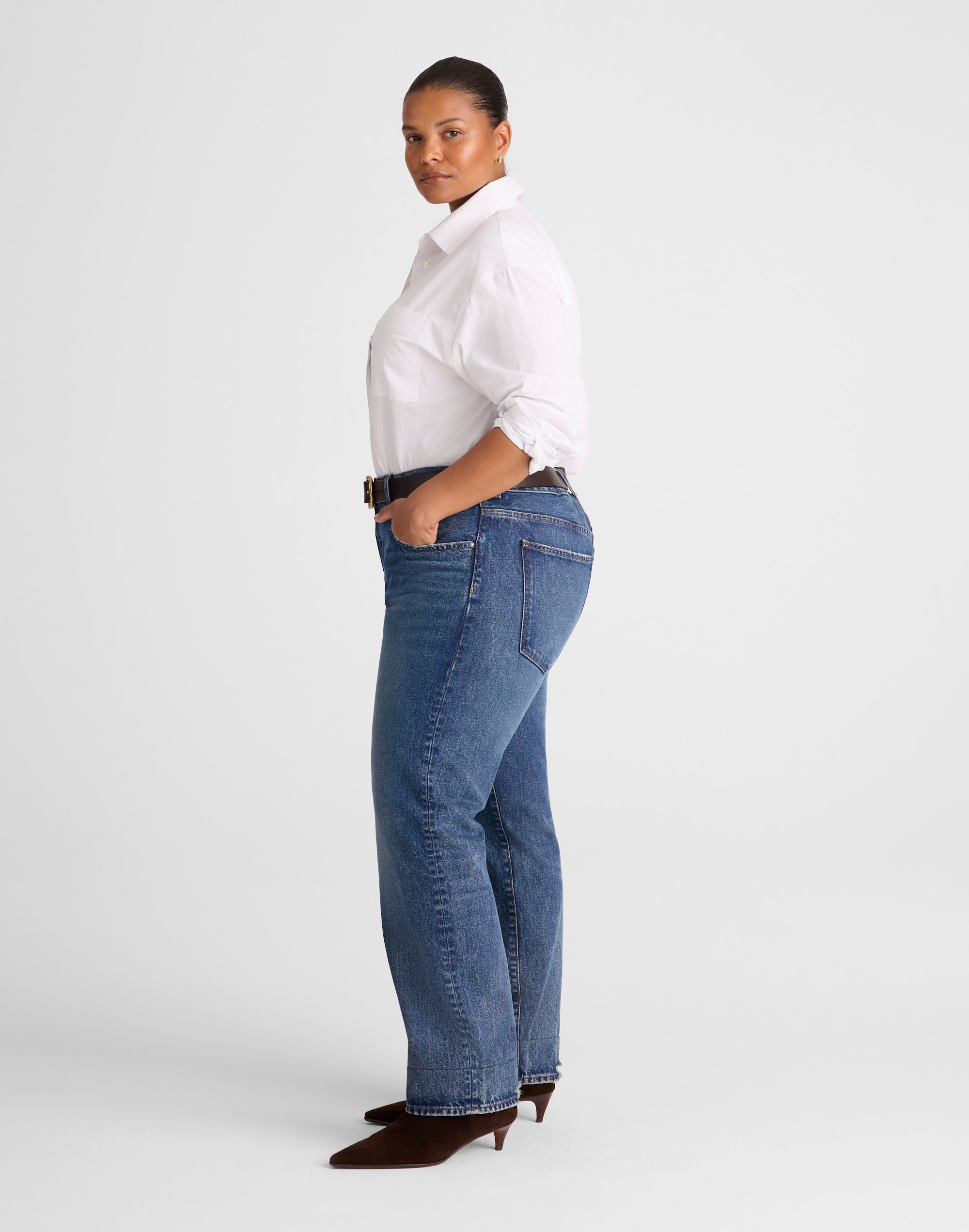 The Plus Dean Easy Straight Jean in Greendale Wash