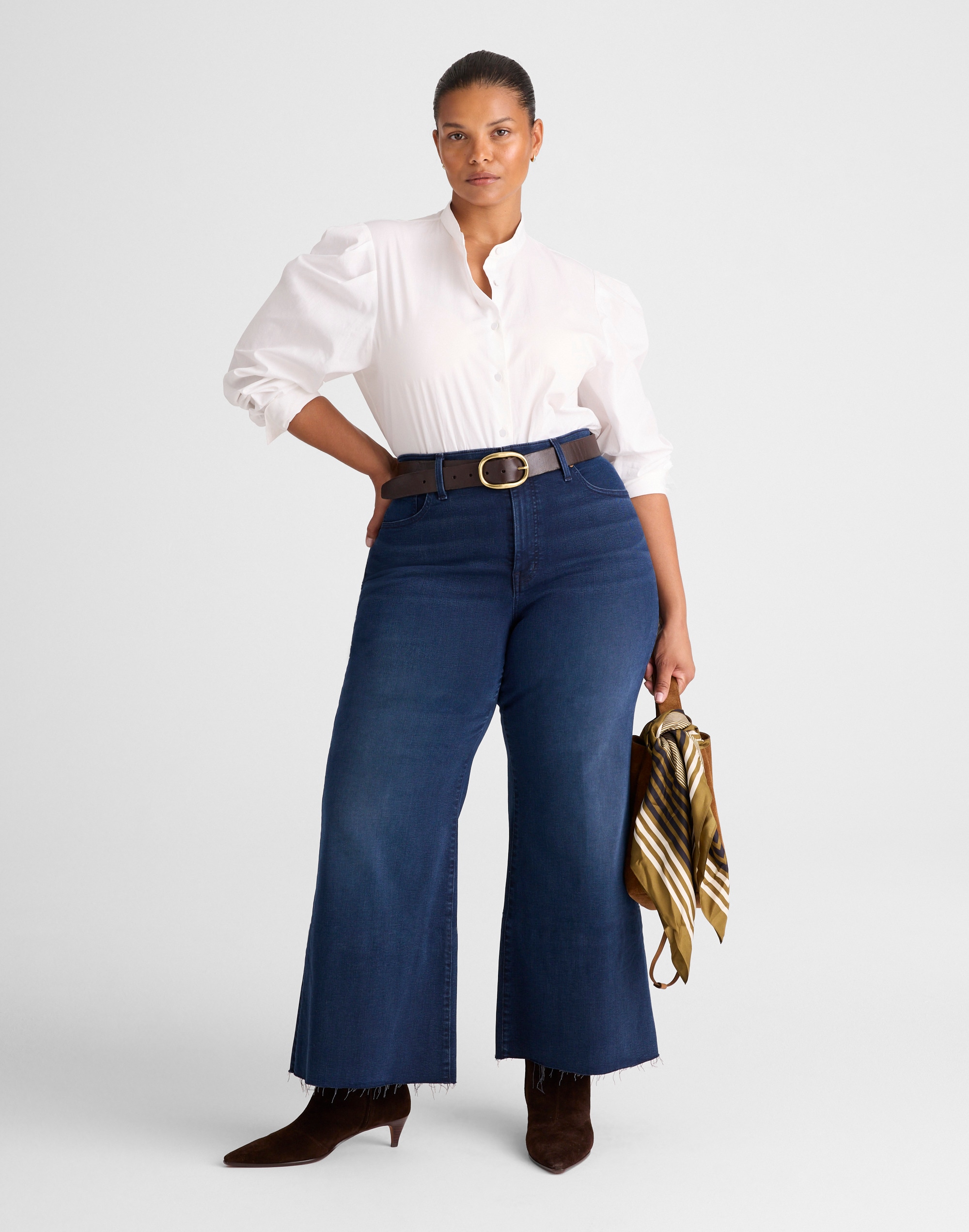 Plus Flared Wide-Leg Crop Jeans