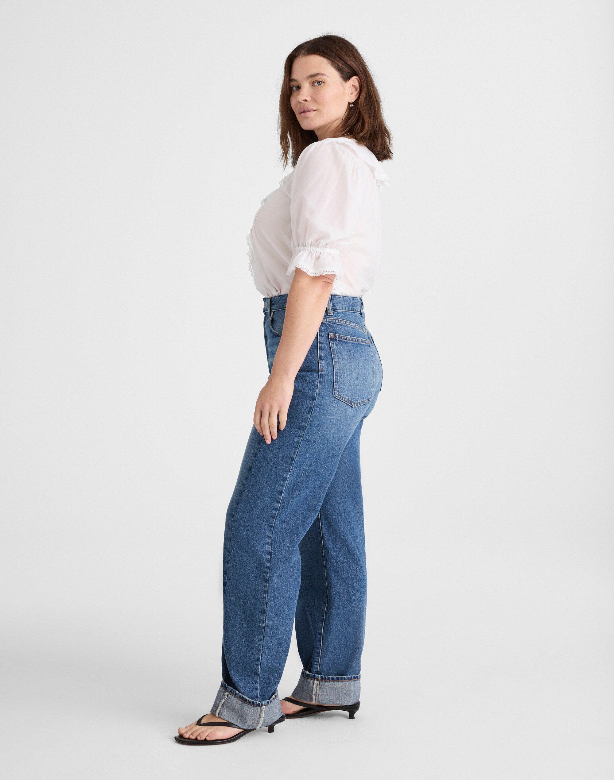 The Plus Curvy Pieced Barrel-Leg Jean