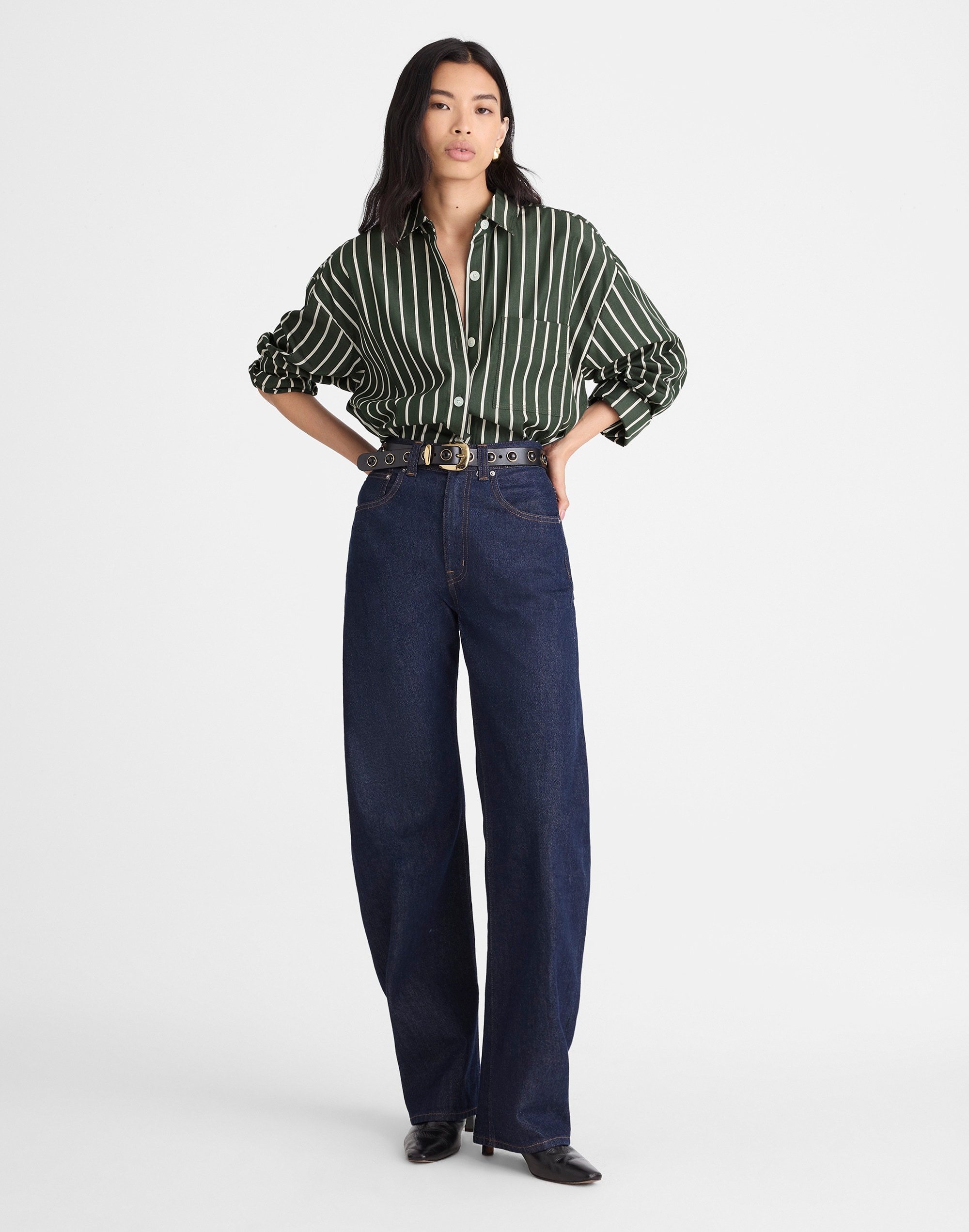 Straight-Hem Shirt in Poplin