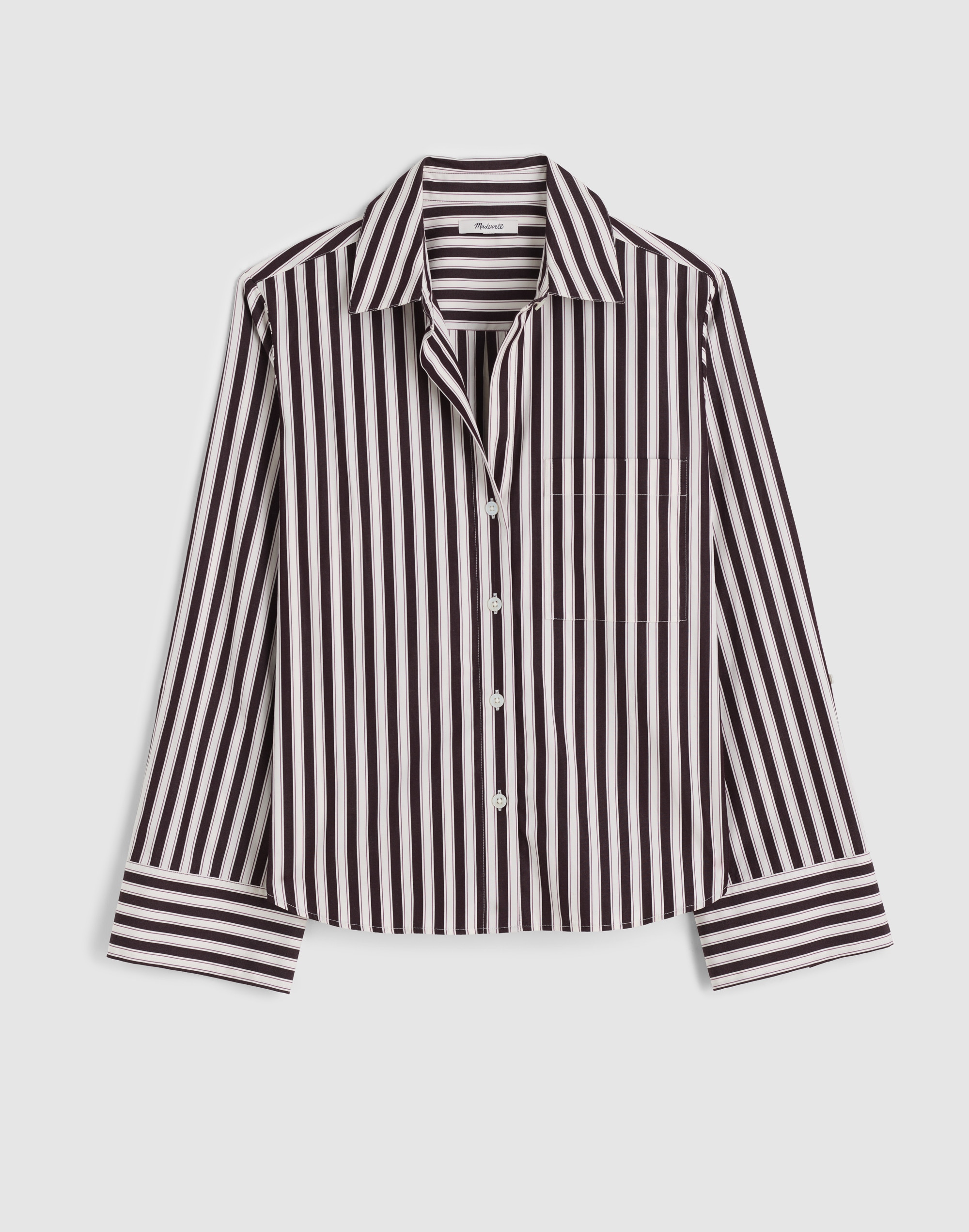 Easy Y-Neck Button-Up Shirt in Poplin Alternate Image 6