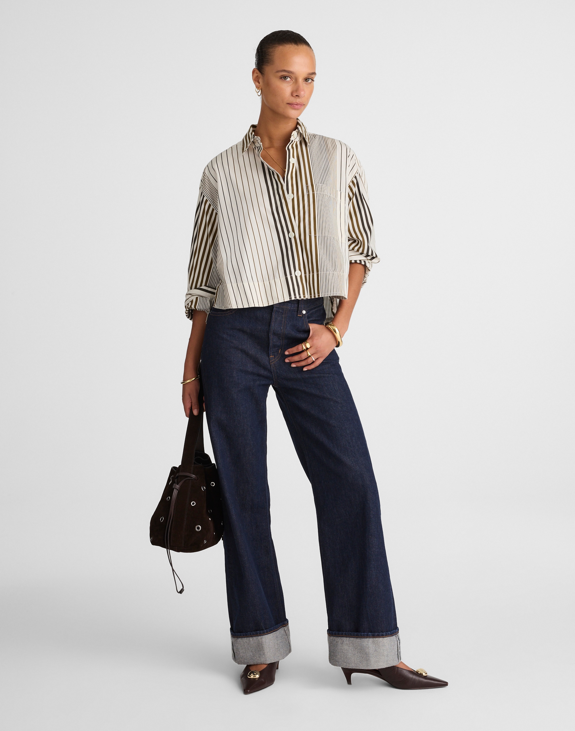 Curve-Hem Shirt Poplin