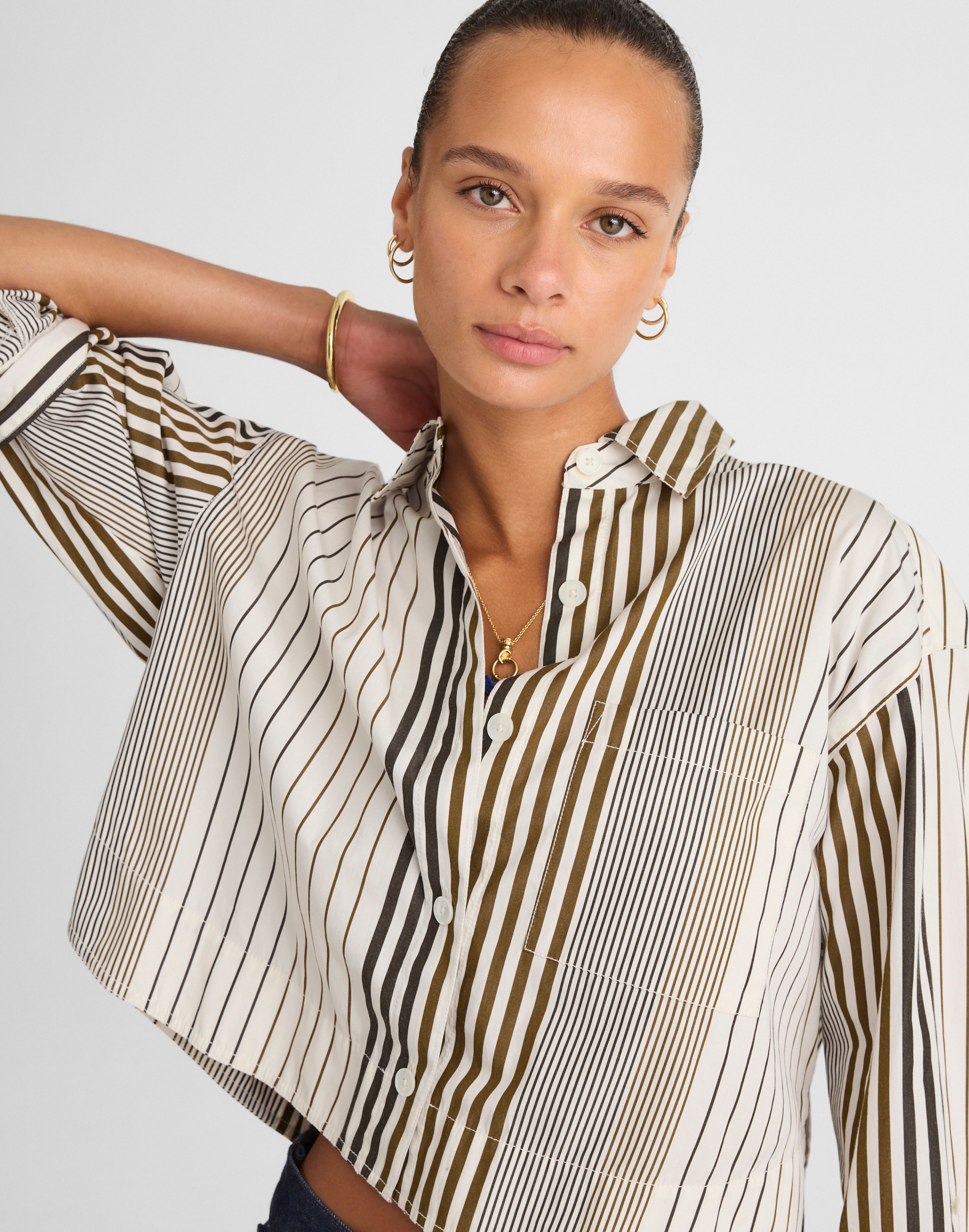Curve-Hem Shirt Poplin