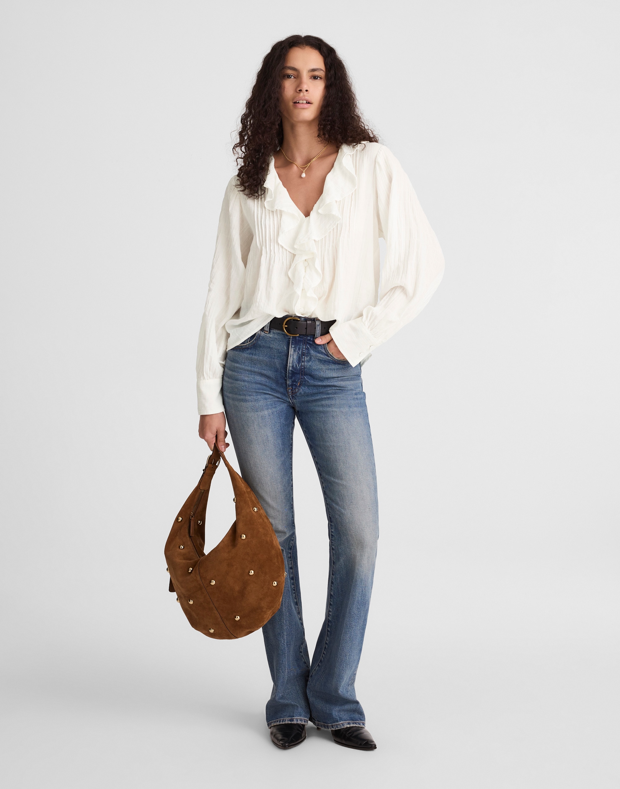 Ruffled Pintuck Top Alternate Image 1