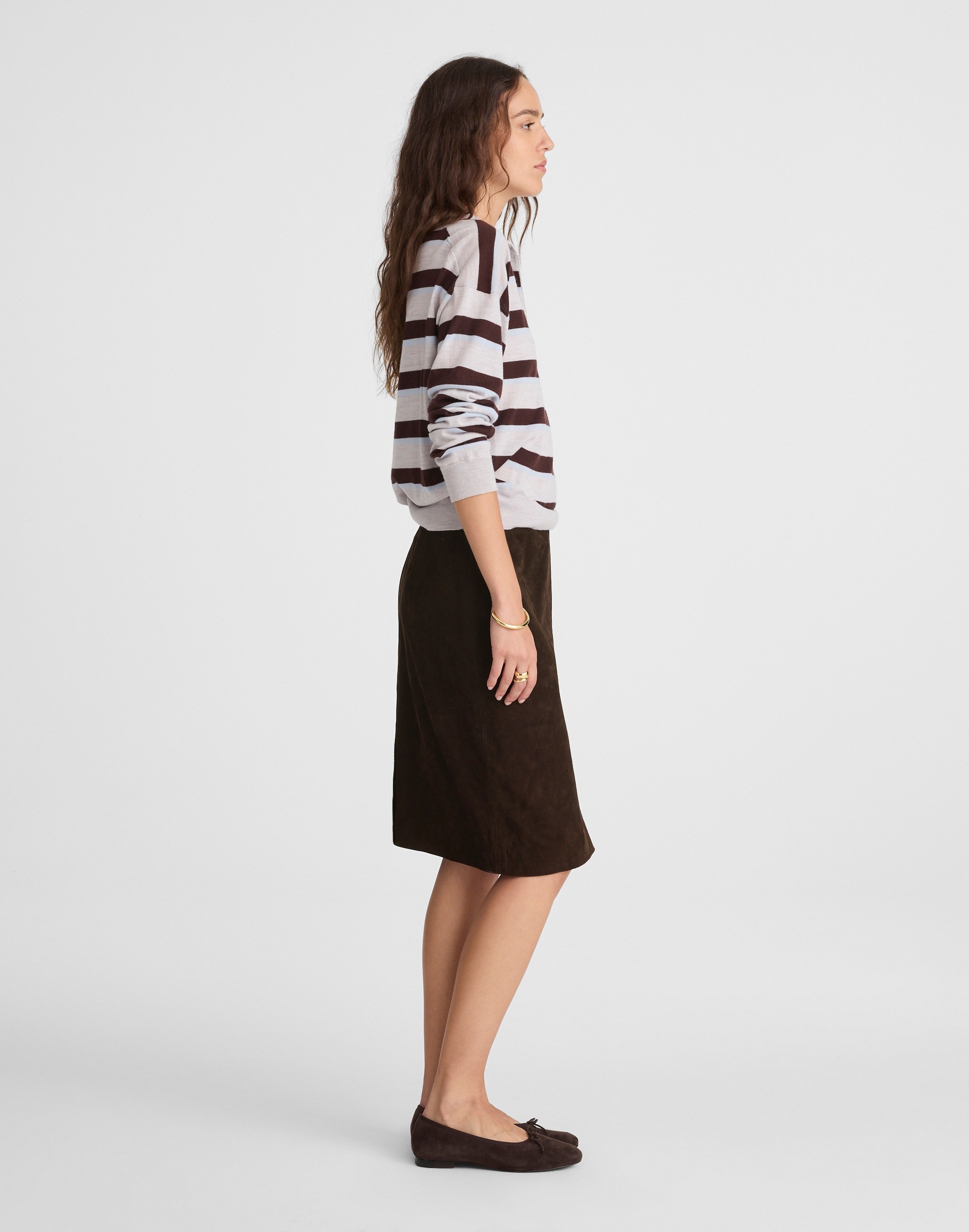 Suede Column Skirt