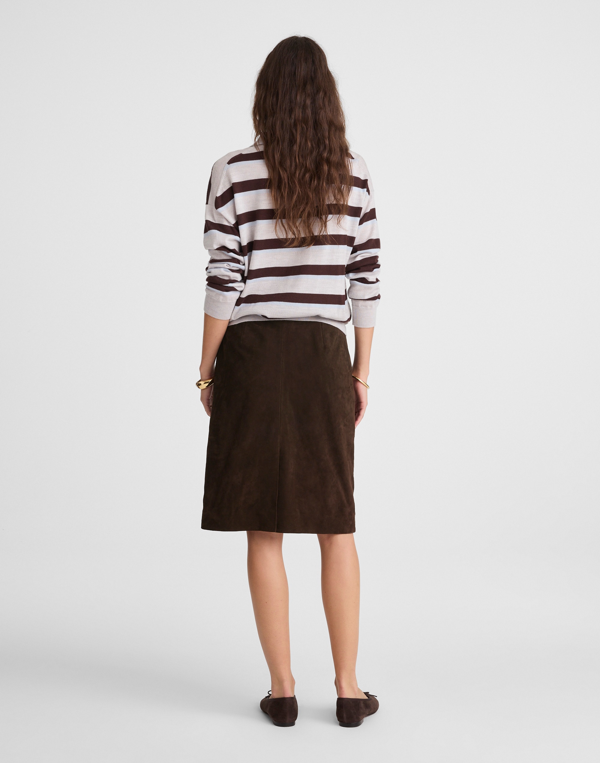 Suede Column Skirt