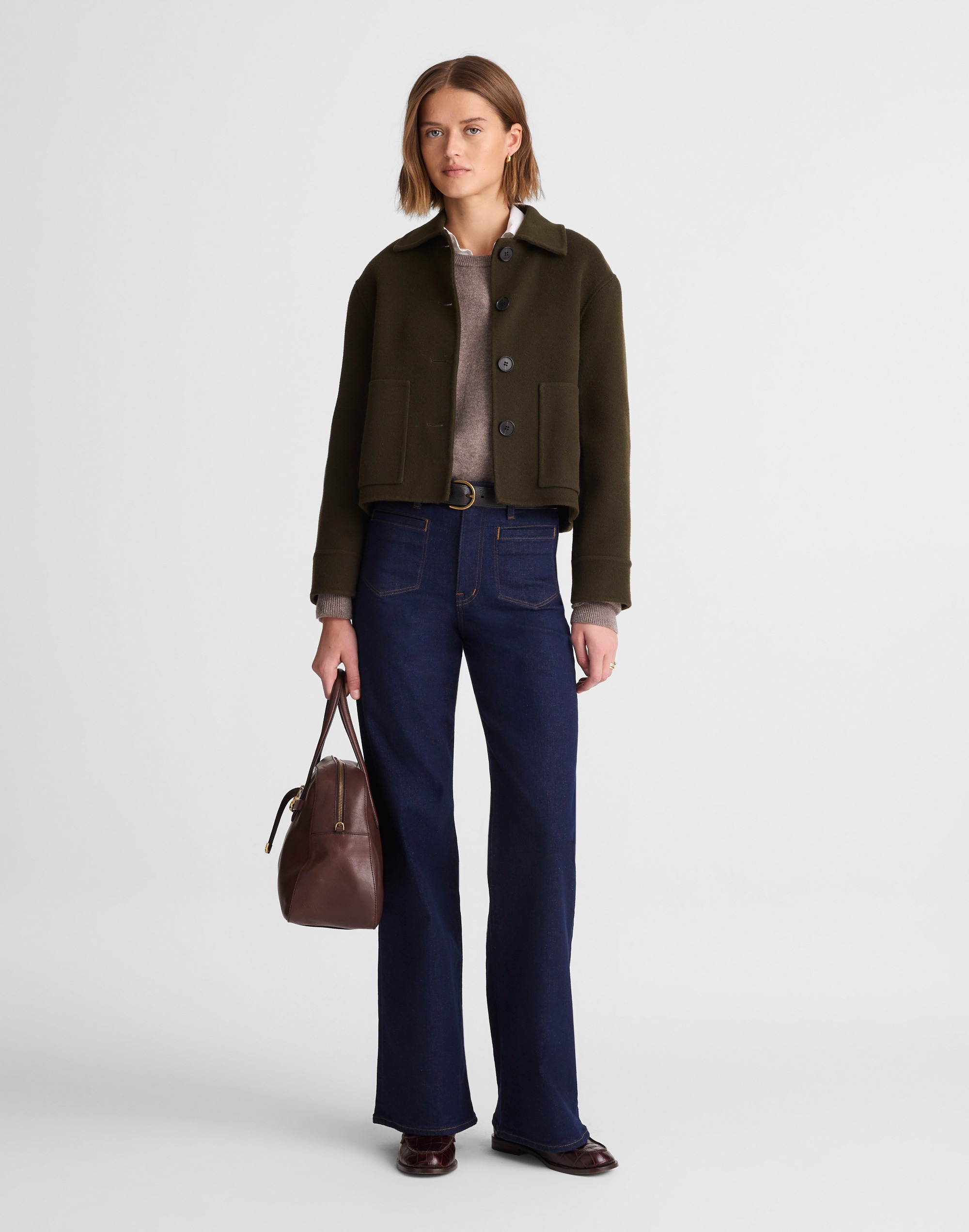 Double-Faced Cropped Chore Jacket
