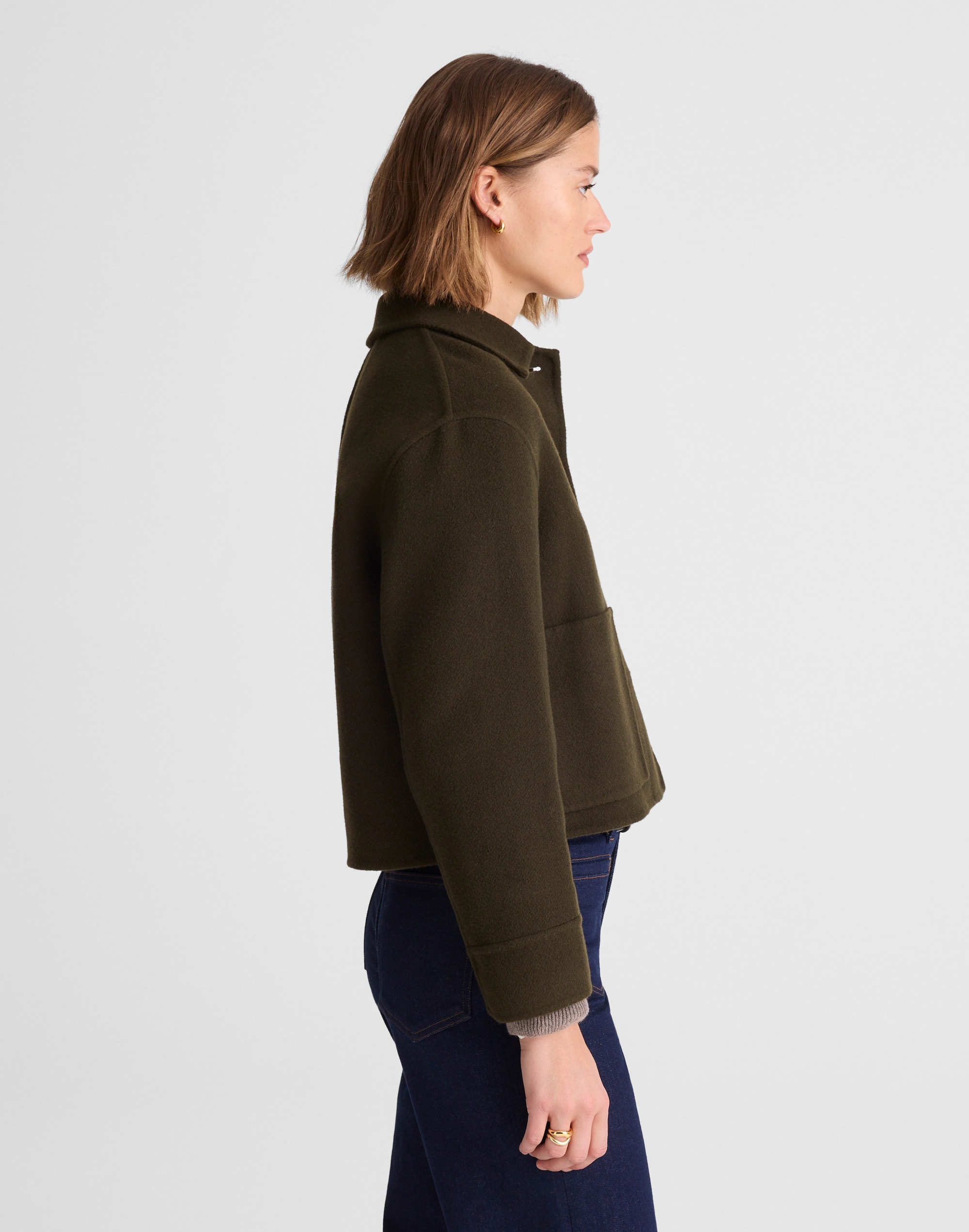 Double-Faced Cropped Chore Jacket