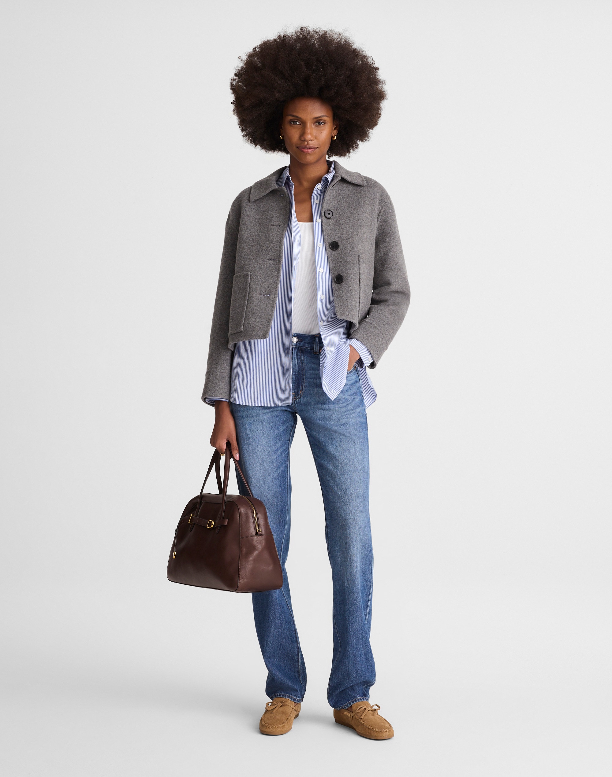 Double-Faced Cropped Chore Jacket