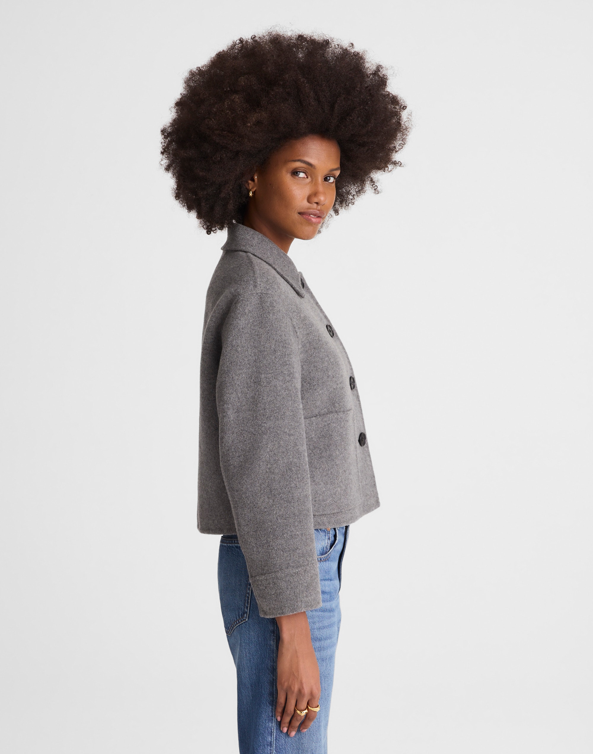 Double-Faced Cropped Chore Jacket