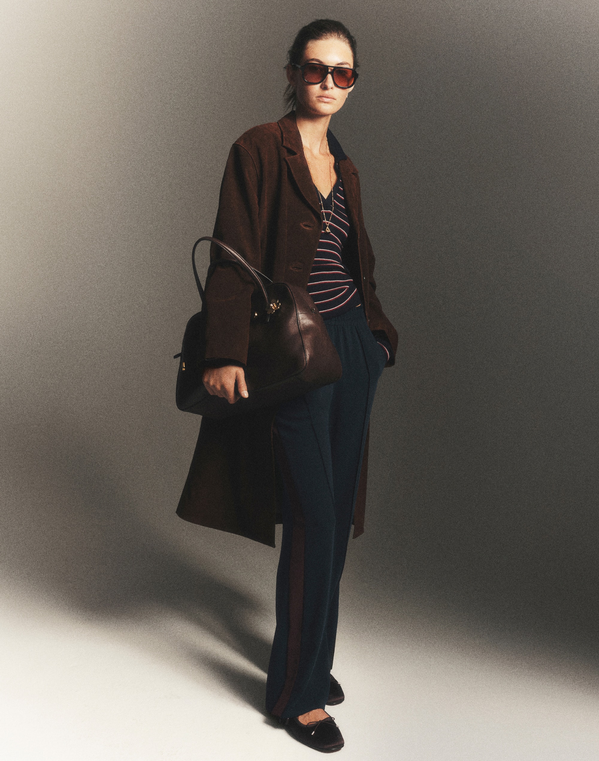 Single-Breasted Topcoat in Suede