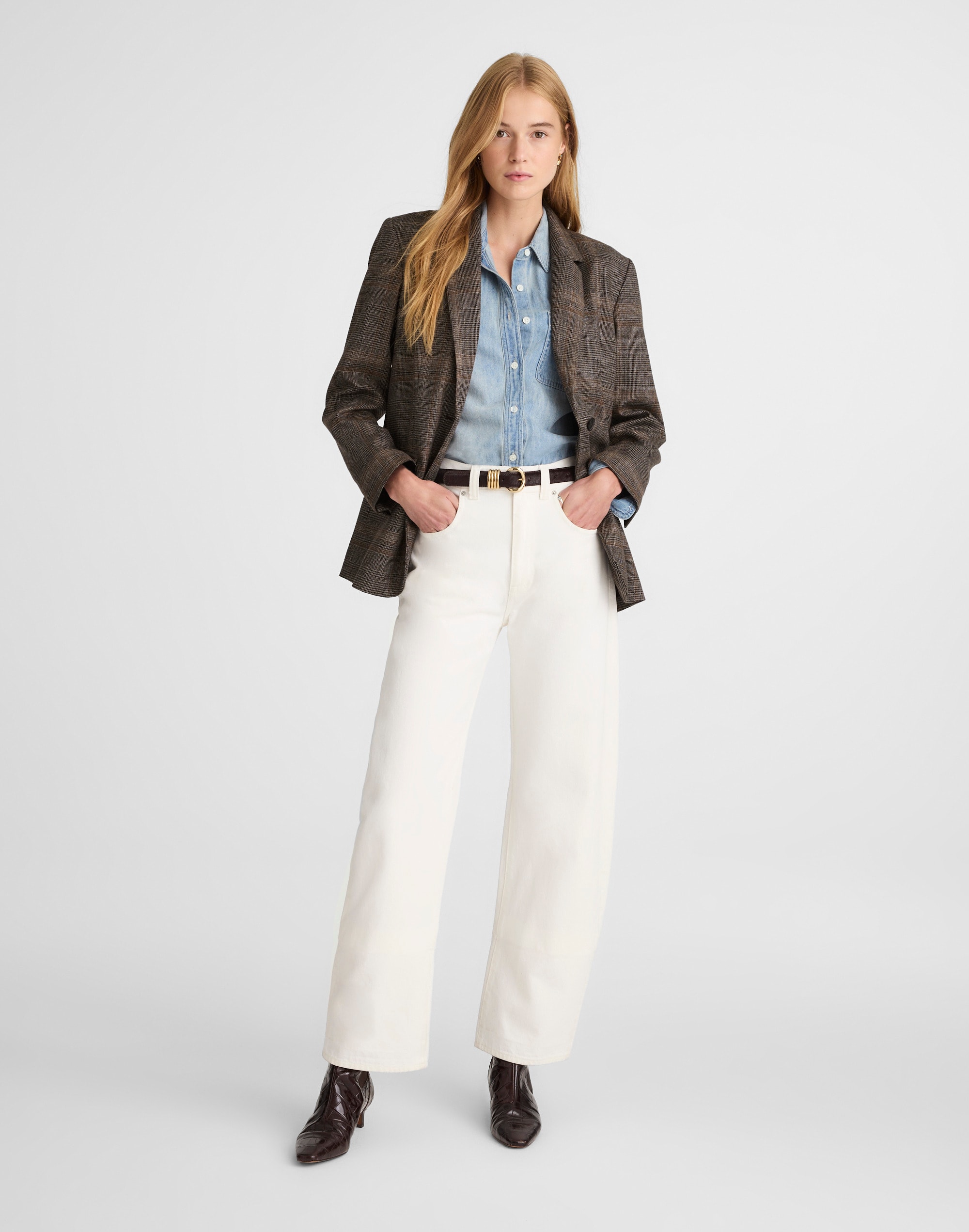 Cardigan Blazer in Plaid