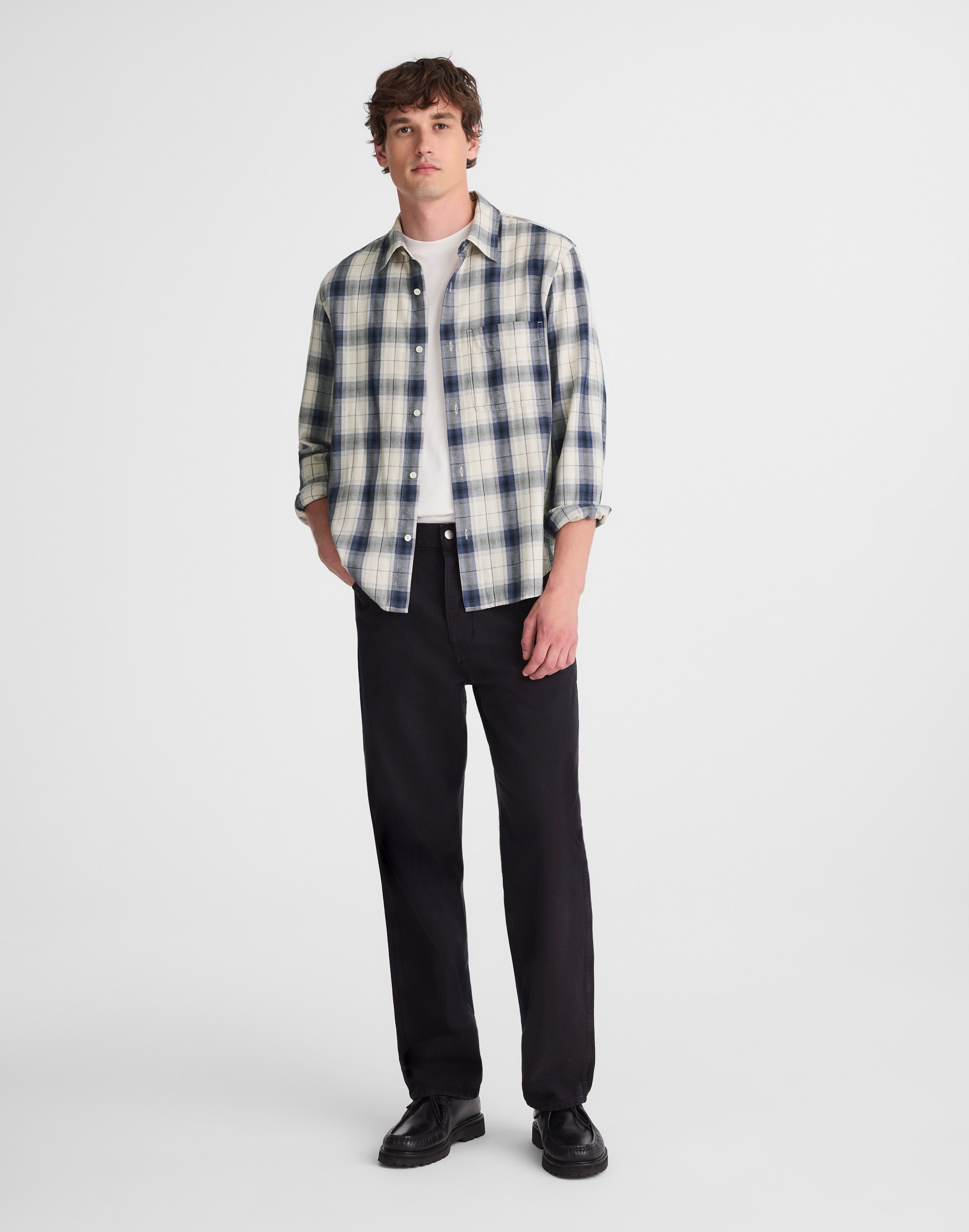Lightweight Flannel Button-Up Shirt