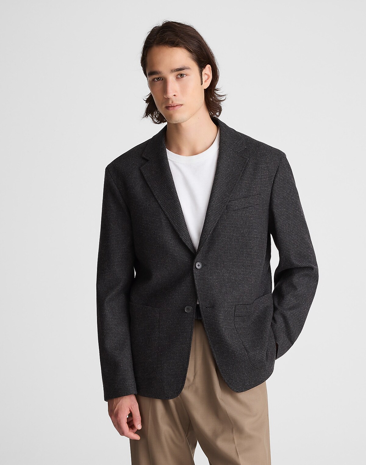Unstructured Houndstooth Blazer