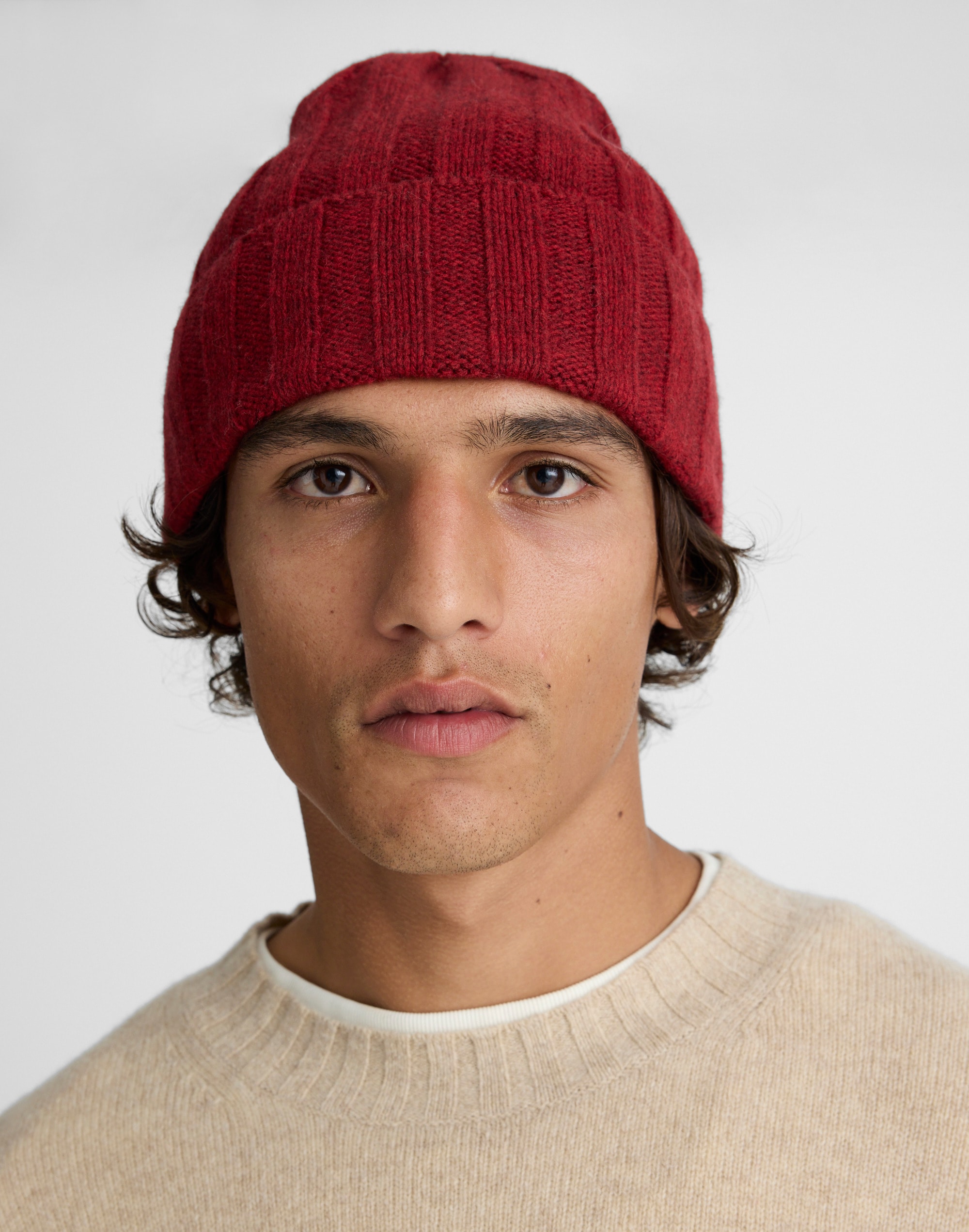 Ribbed Beanie in Heritage Merino Wool