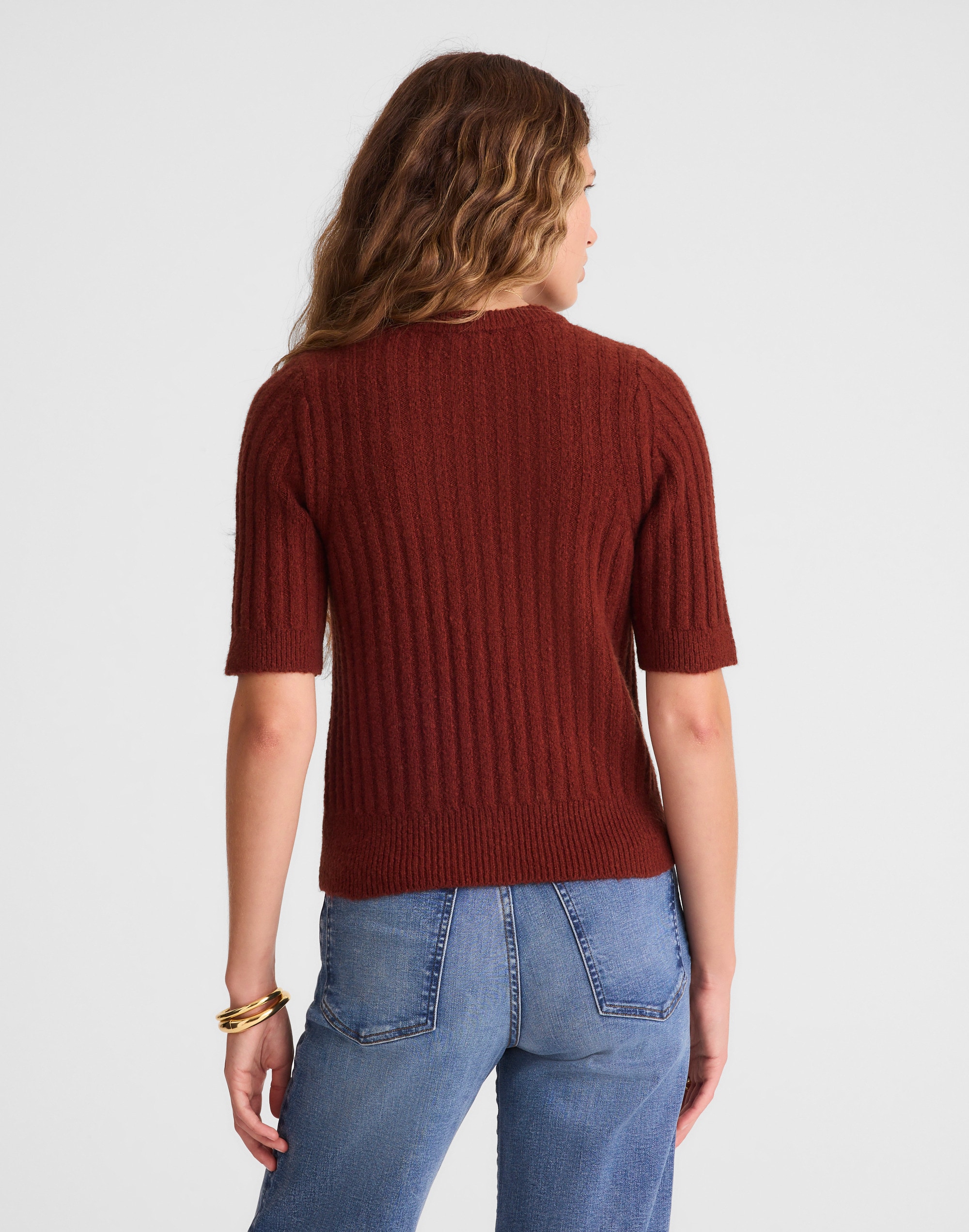 Short Puff-Sleeve Cardigan