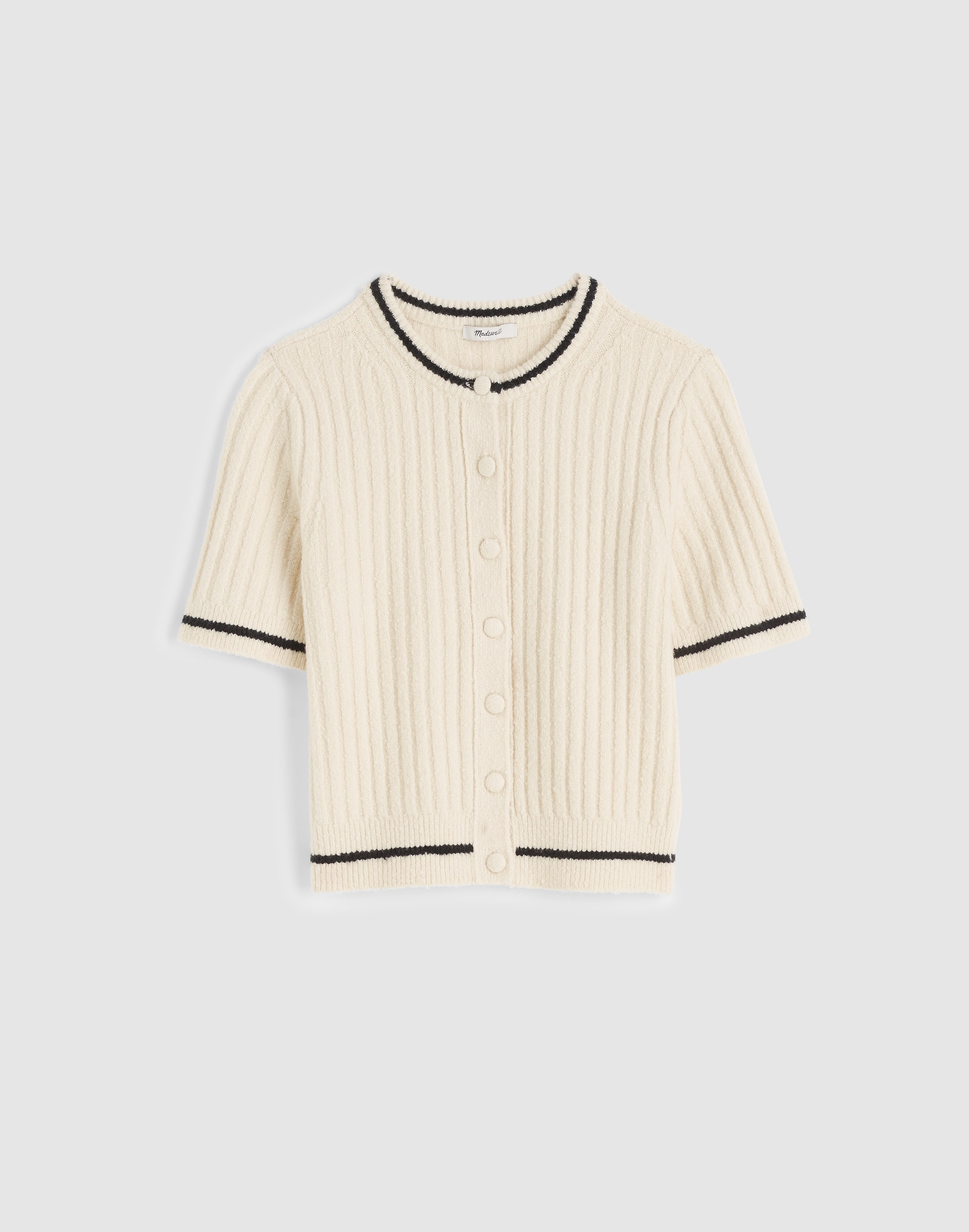 Short Puff-Sleeve Cardigan