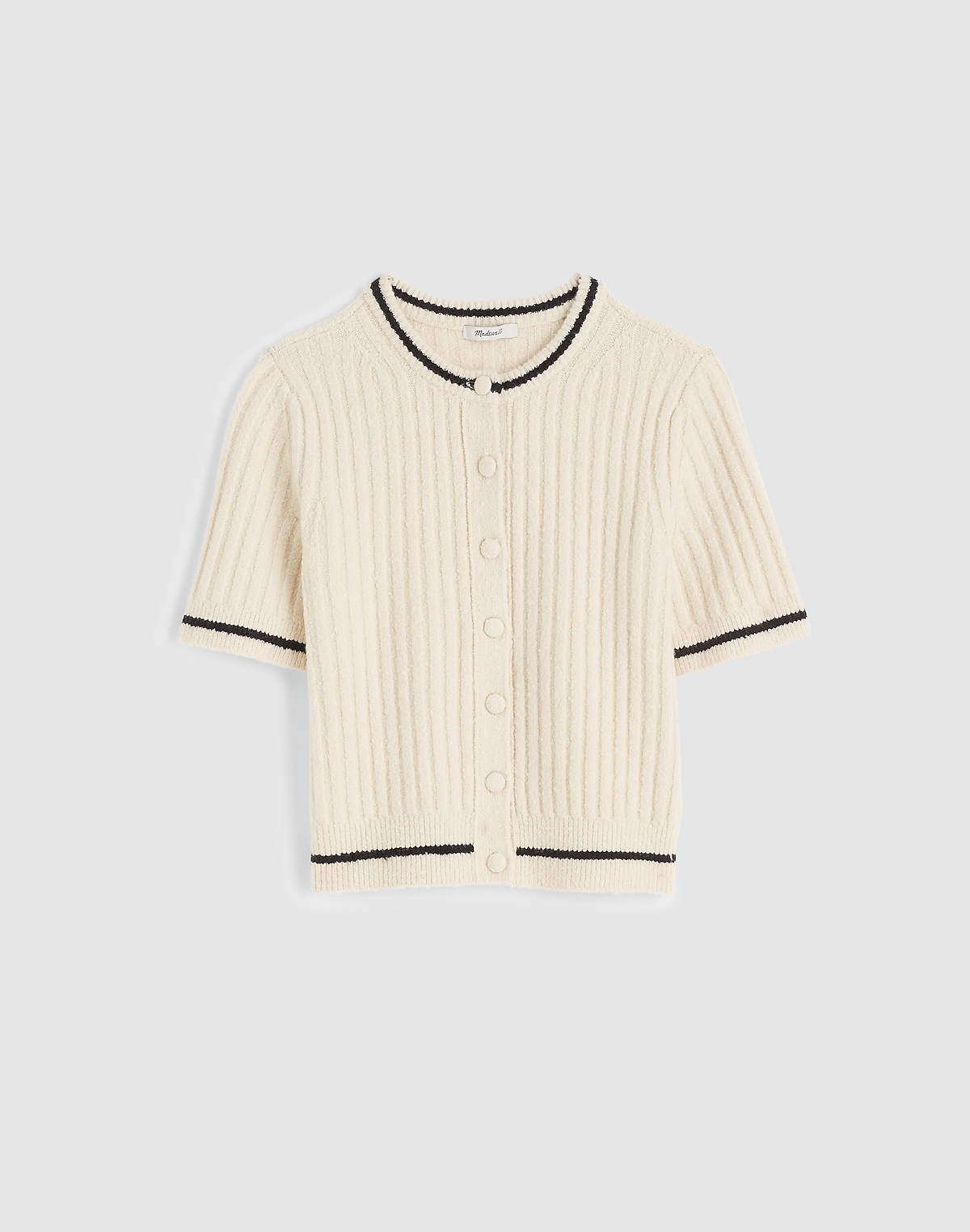 Short Puff-Sleeve Cardigan