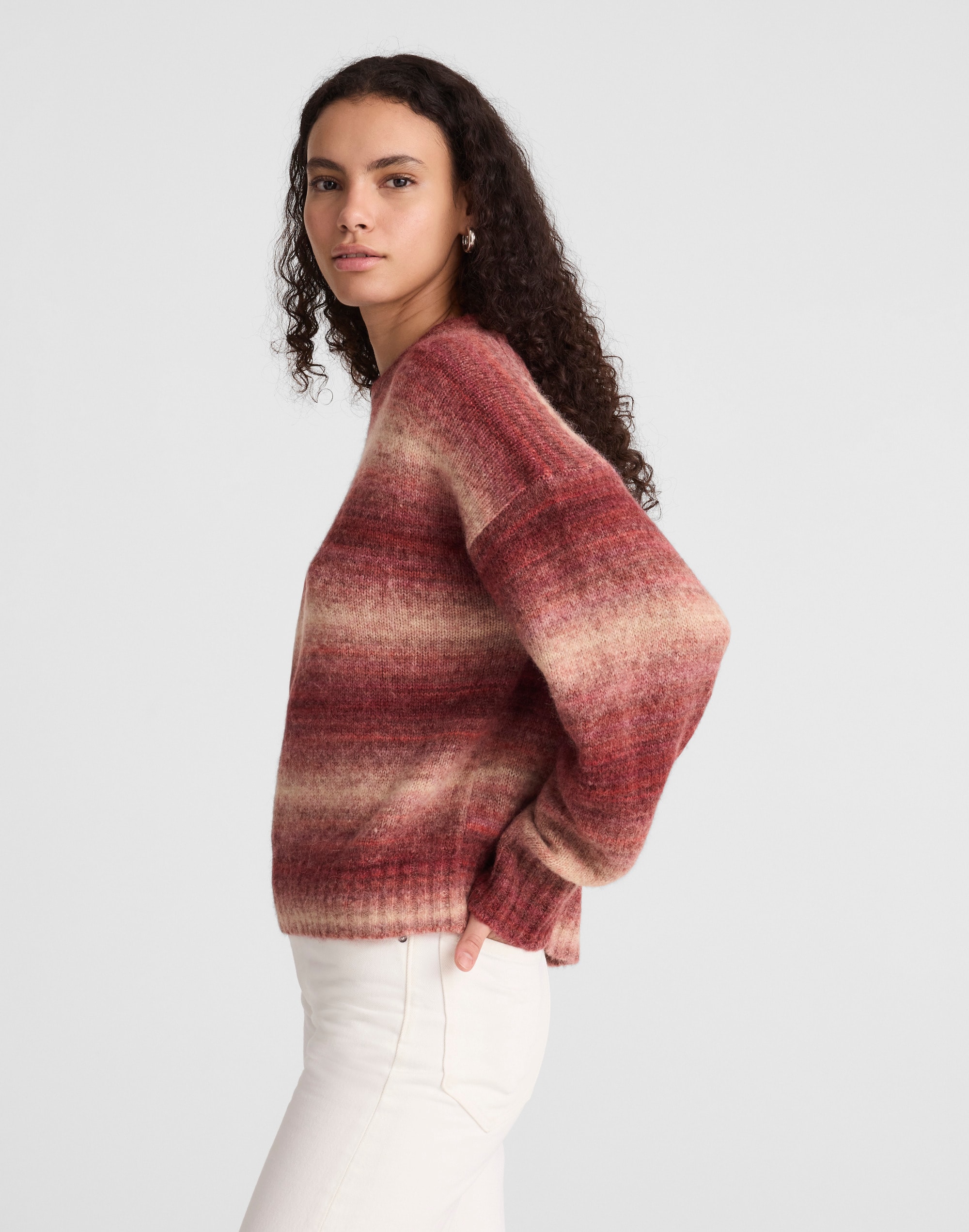 Space-Dyed Drop-Shoulder Sweater