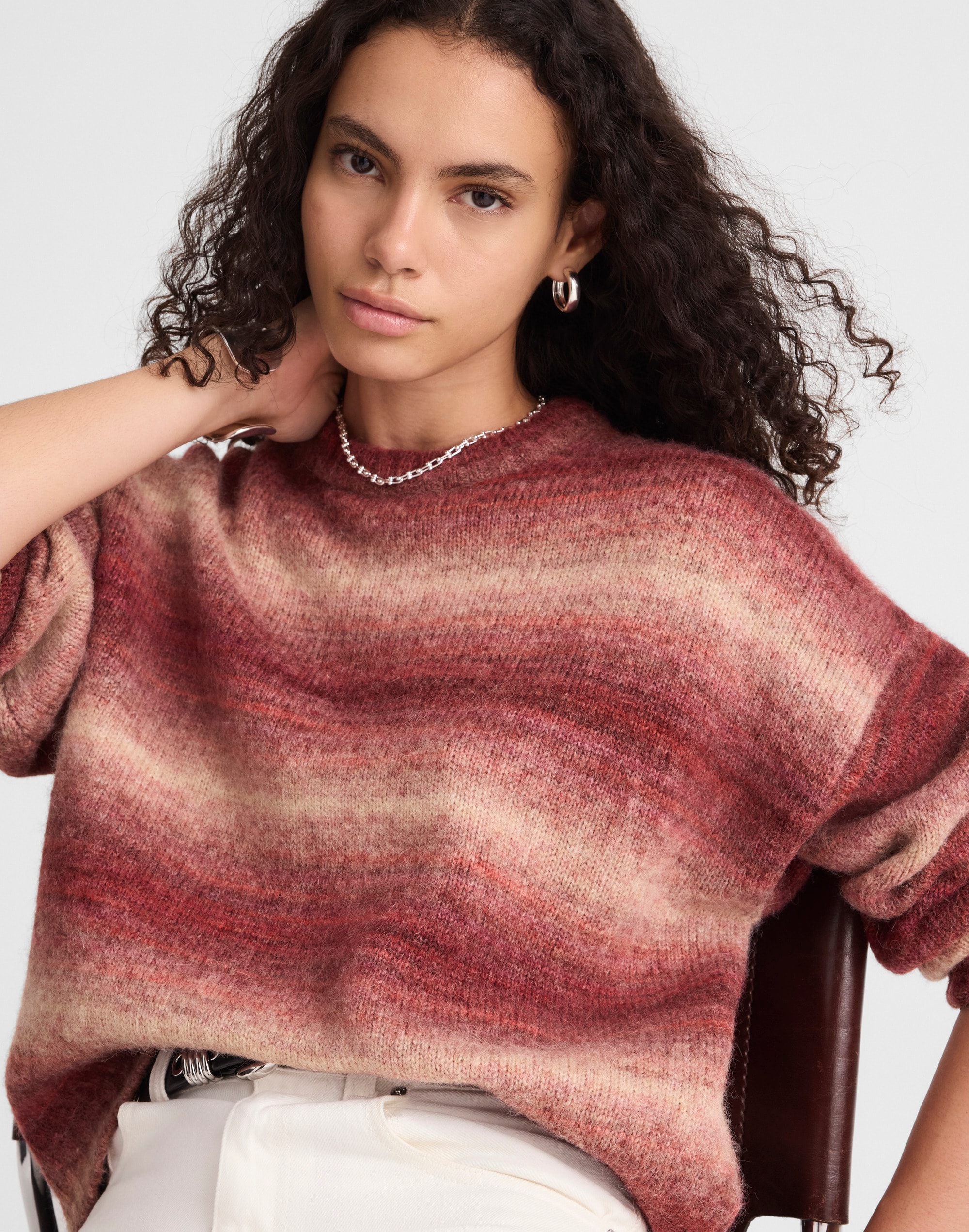 Space-Dyed Drop-Shoulder Sweater