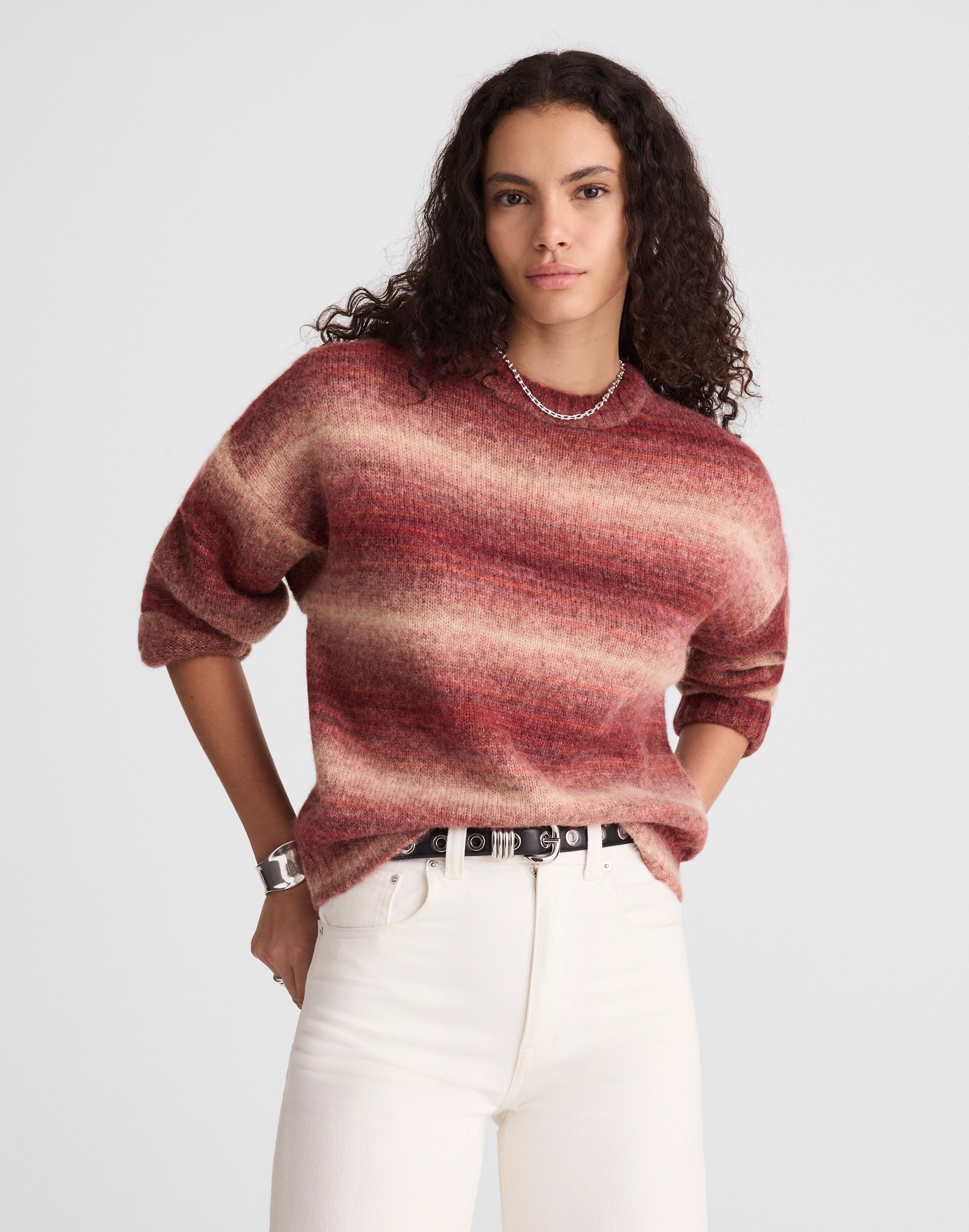 space-dyed drop-shoulder sweater