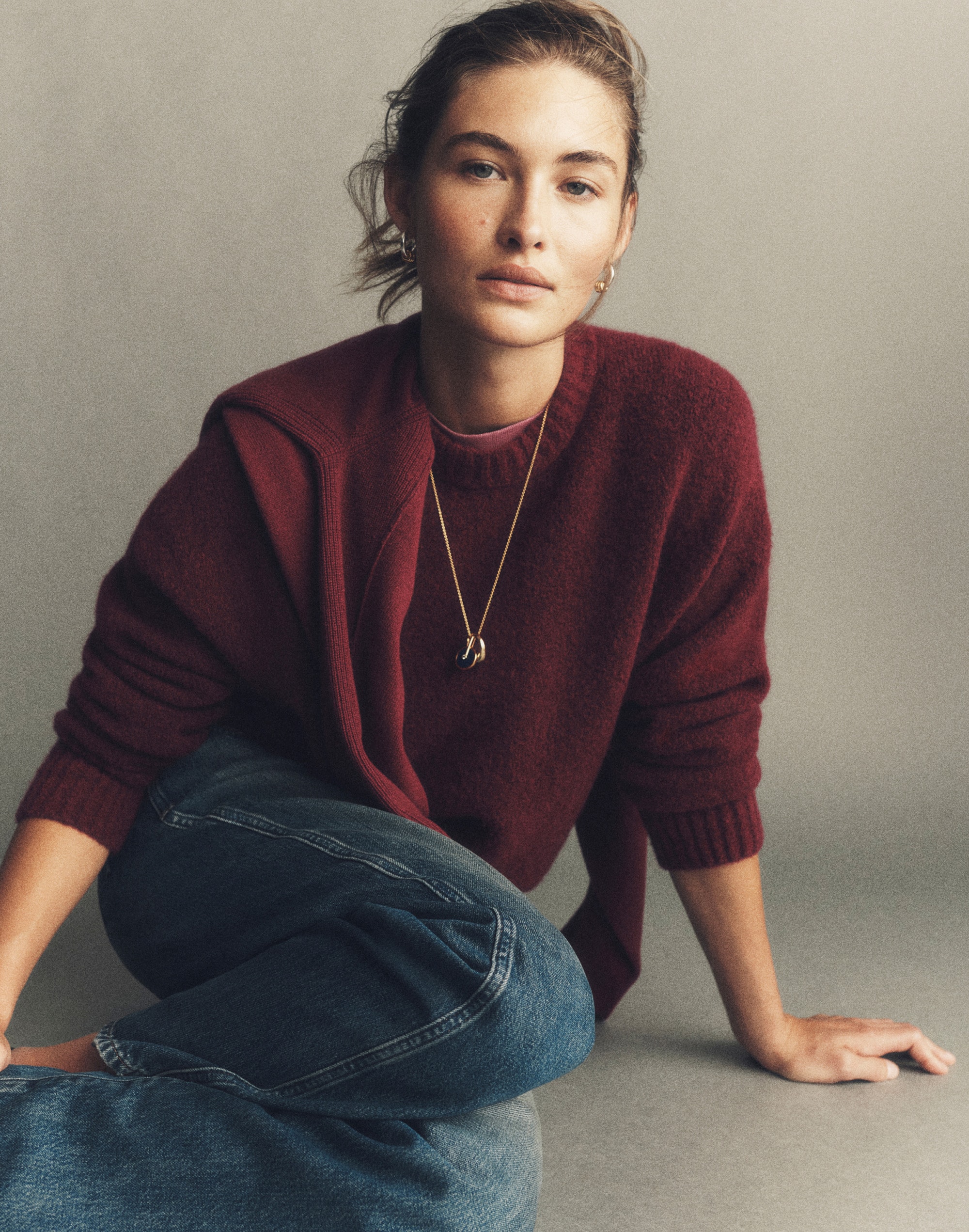 CloudSoft Drop-Shoulder Crewneck Sweater Alternate Image 3