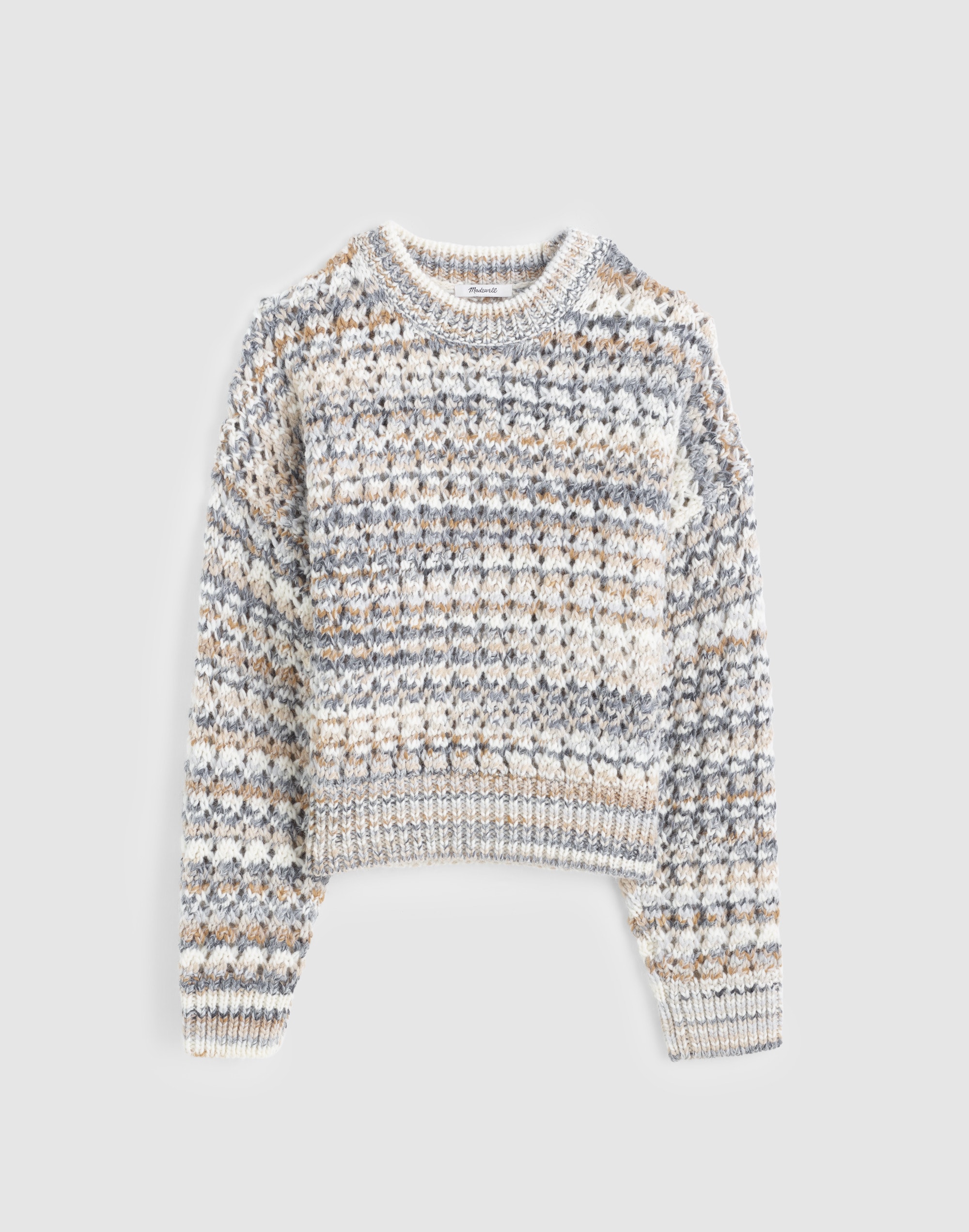 Open-Stitch Mockneck Sweater