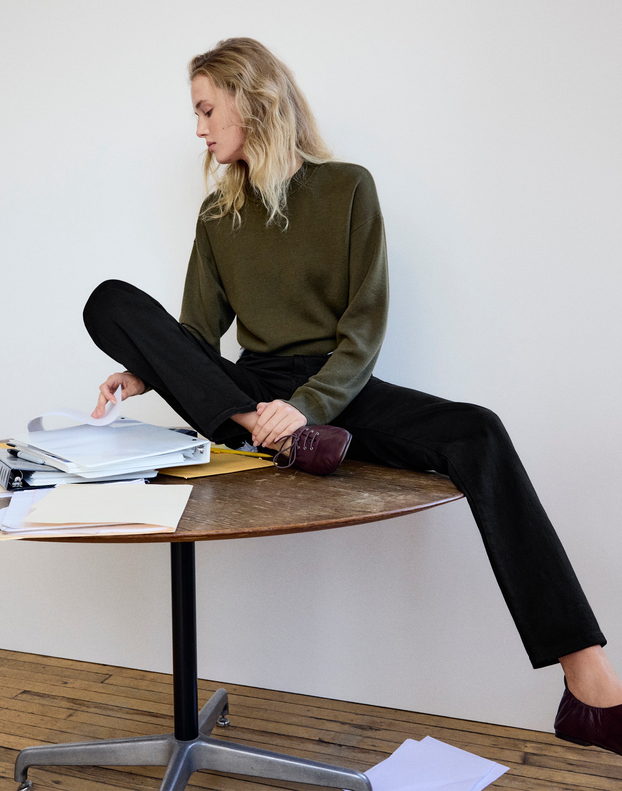 The Casey Crewneck Sweater in Merino-Silk Blend