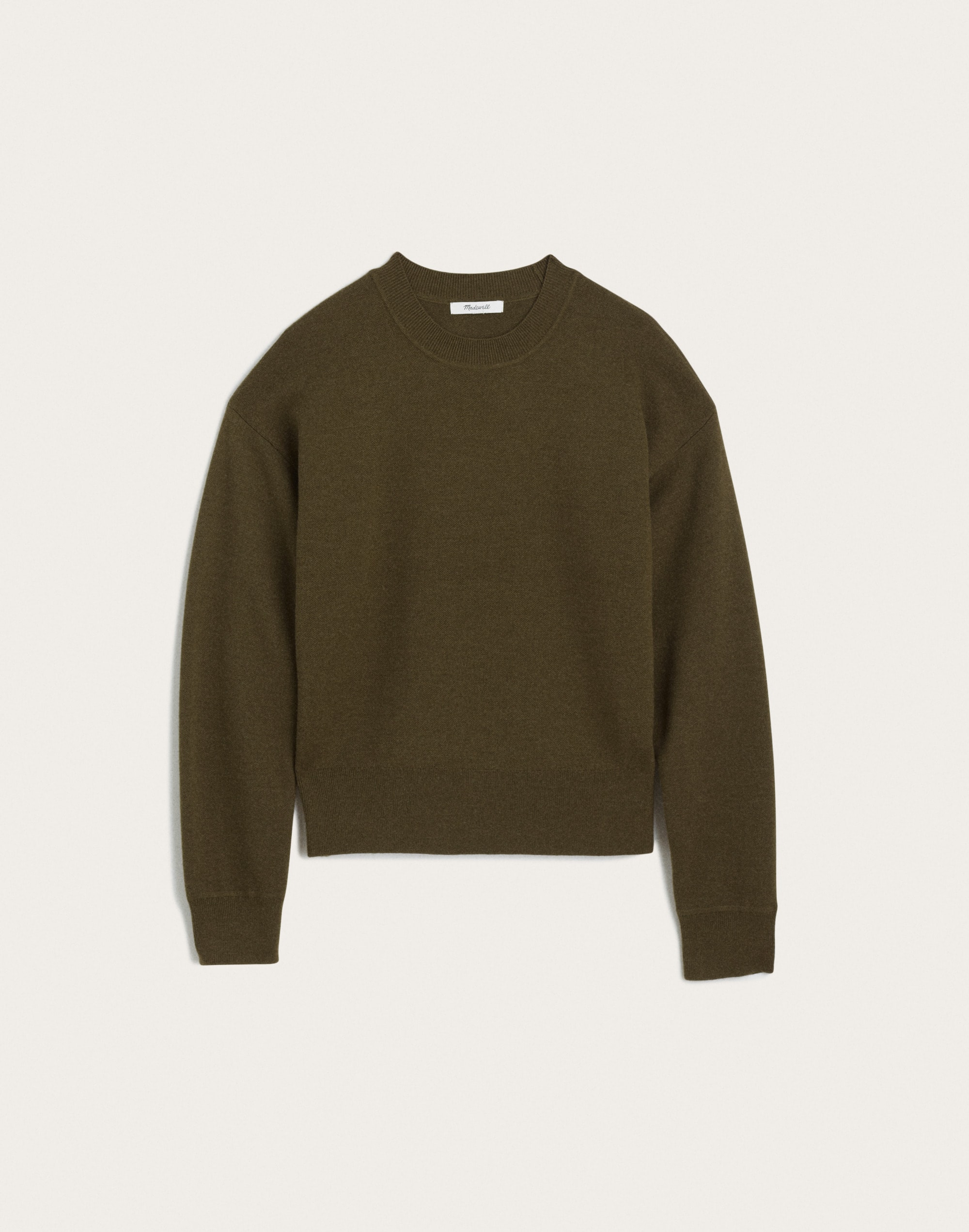 Madewell Relaxed Crewneck Sweater In Olive