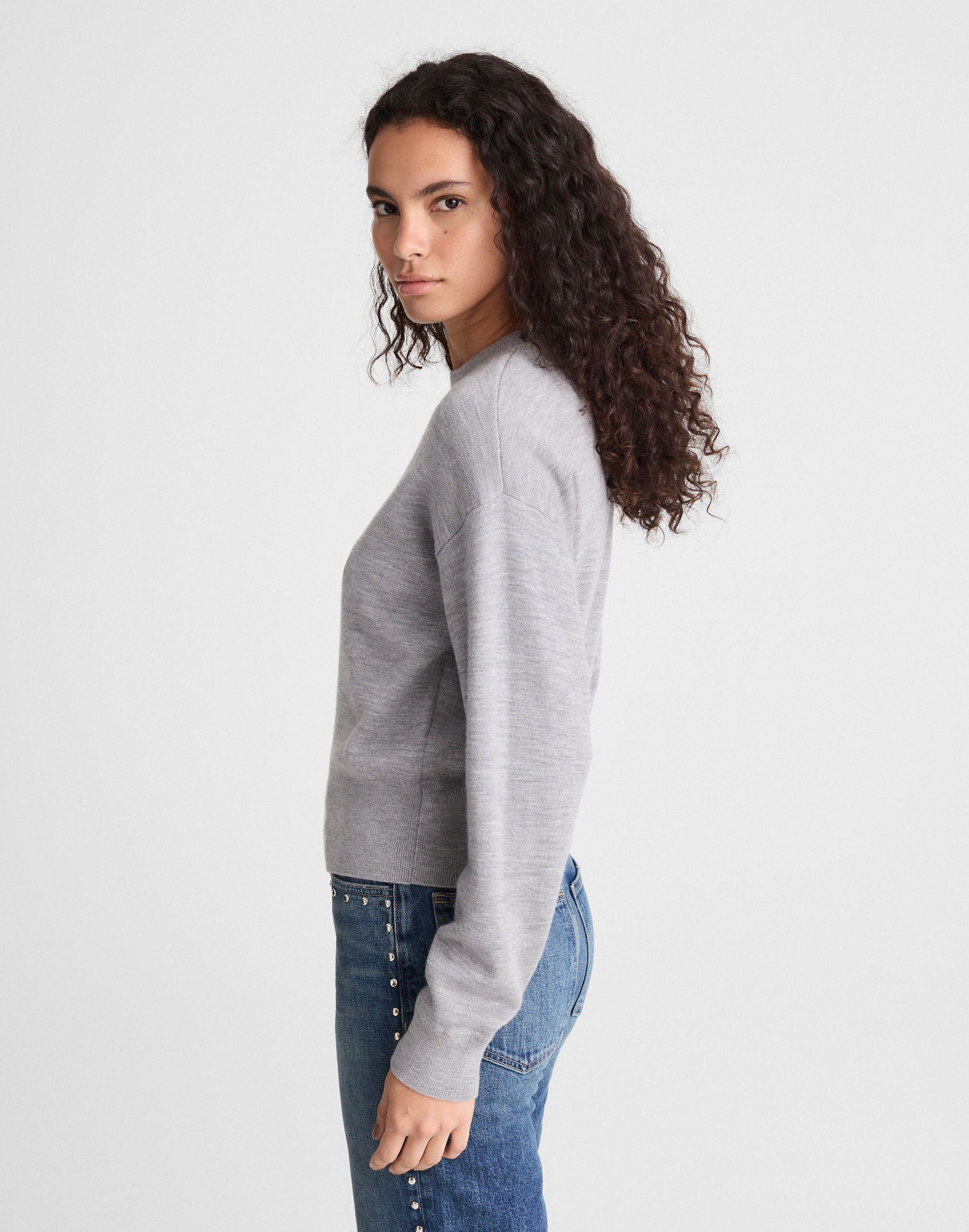 Madewell Relaxed Crewneck Sweater In Gray