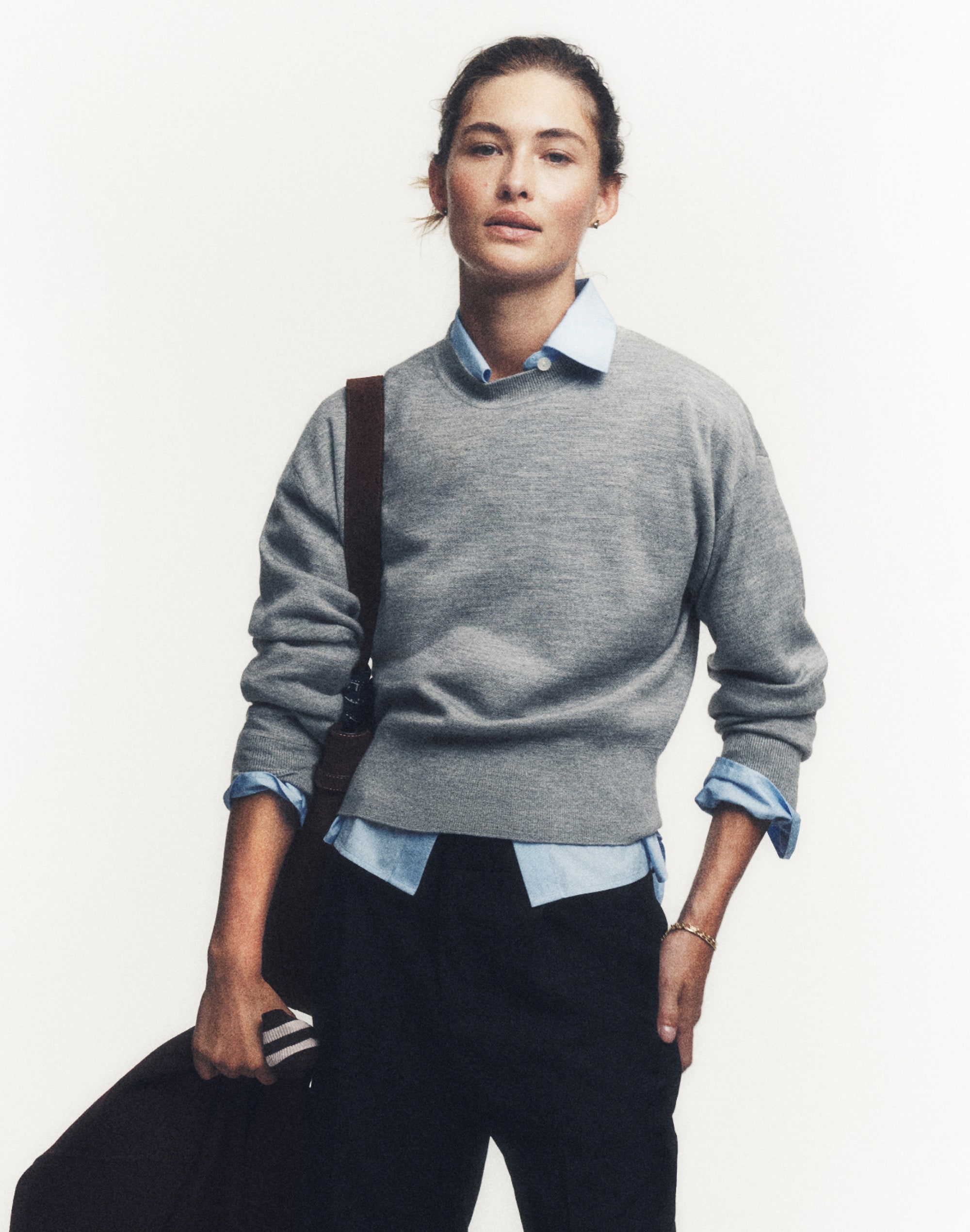 Relaxed Crewneck Sweater Merino-Silk Blend