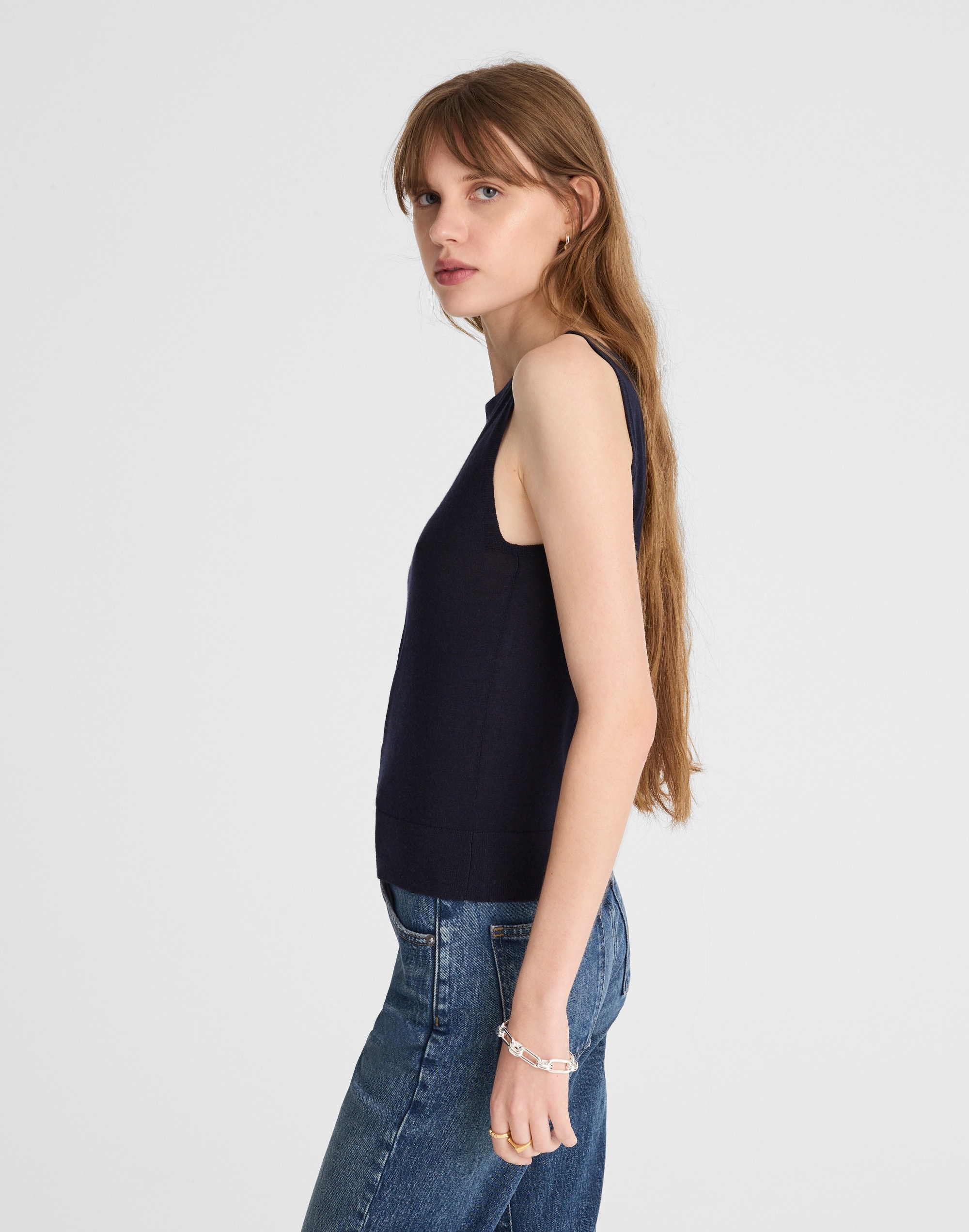 Boatneck Sleeveless Sweater