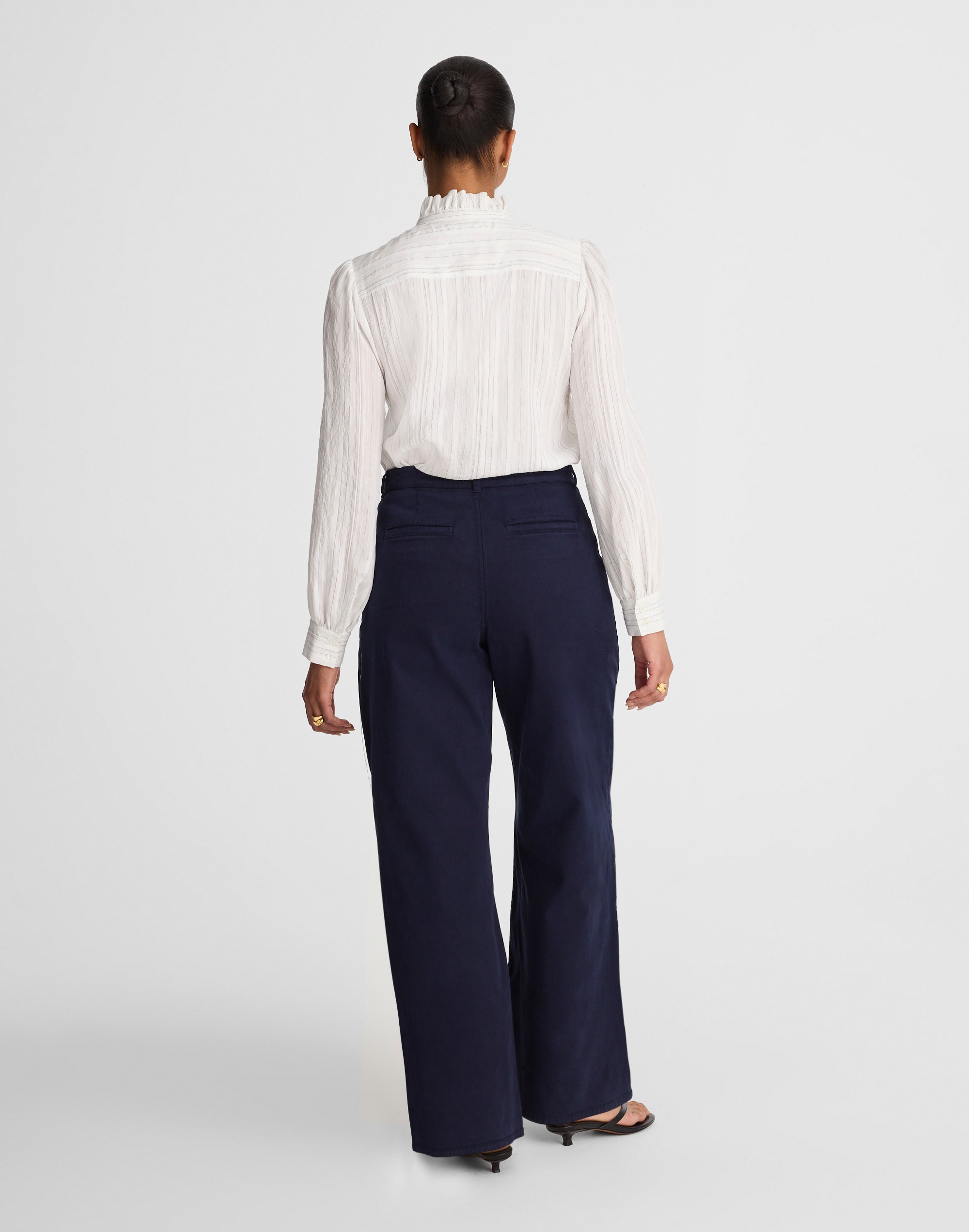 The Curvy Wide-Leg Pant in Garment-Dyed Twill