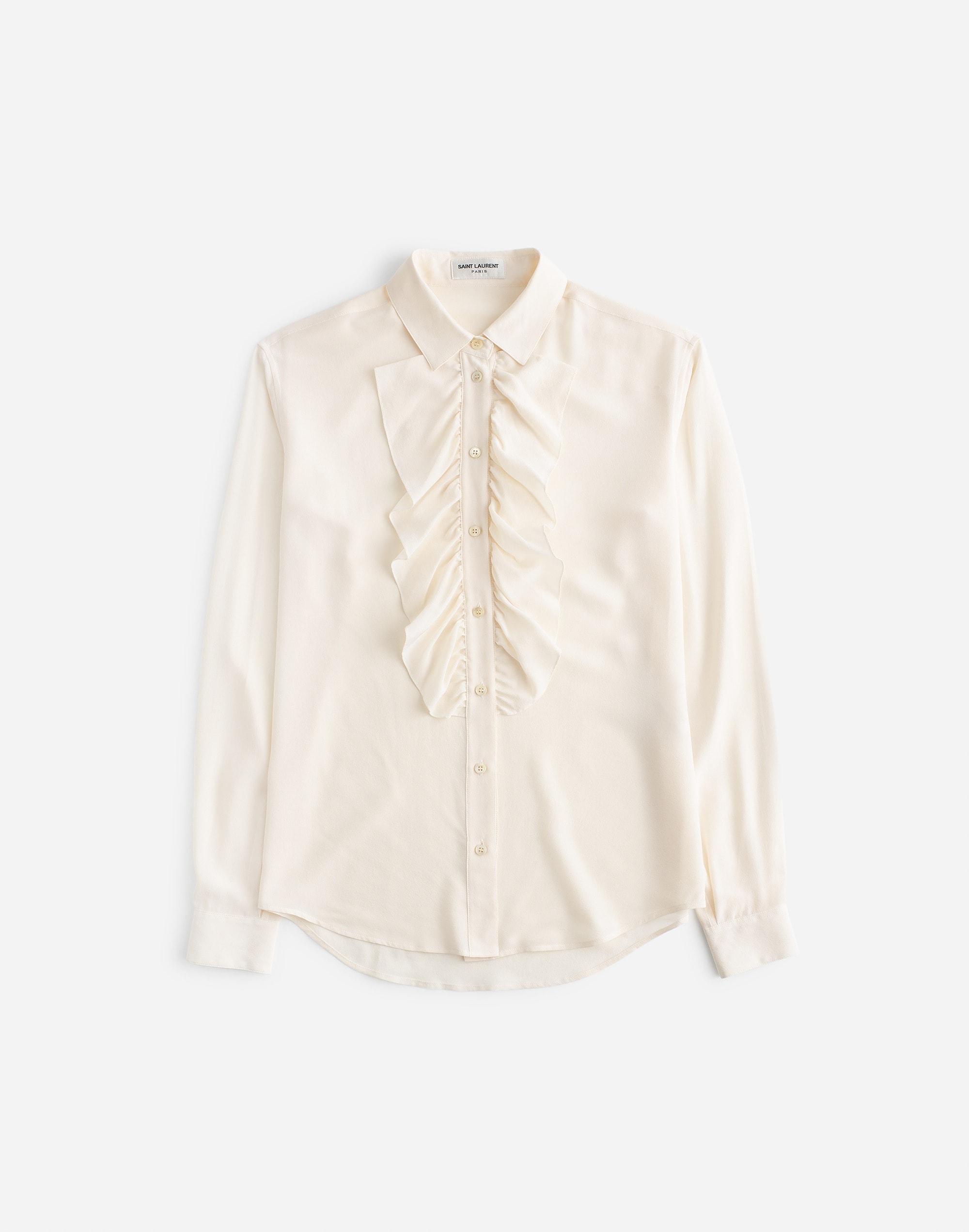 madewell | reluxe fashion preowned  saint laurent silk ruffled shirt