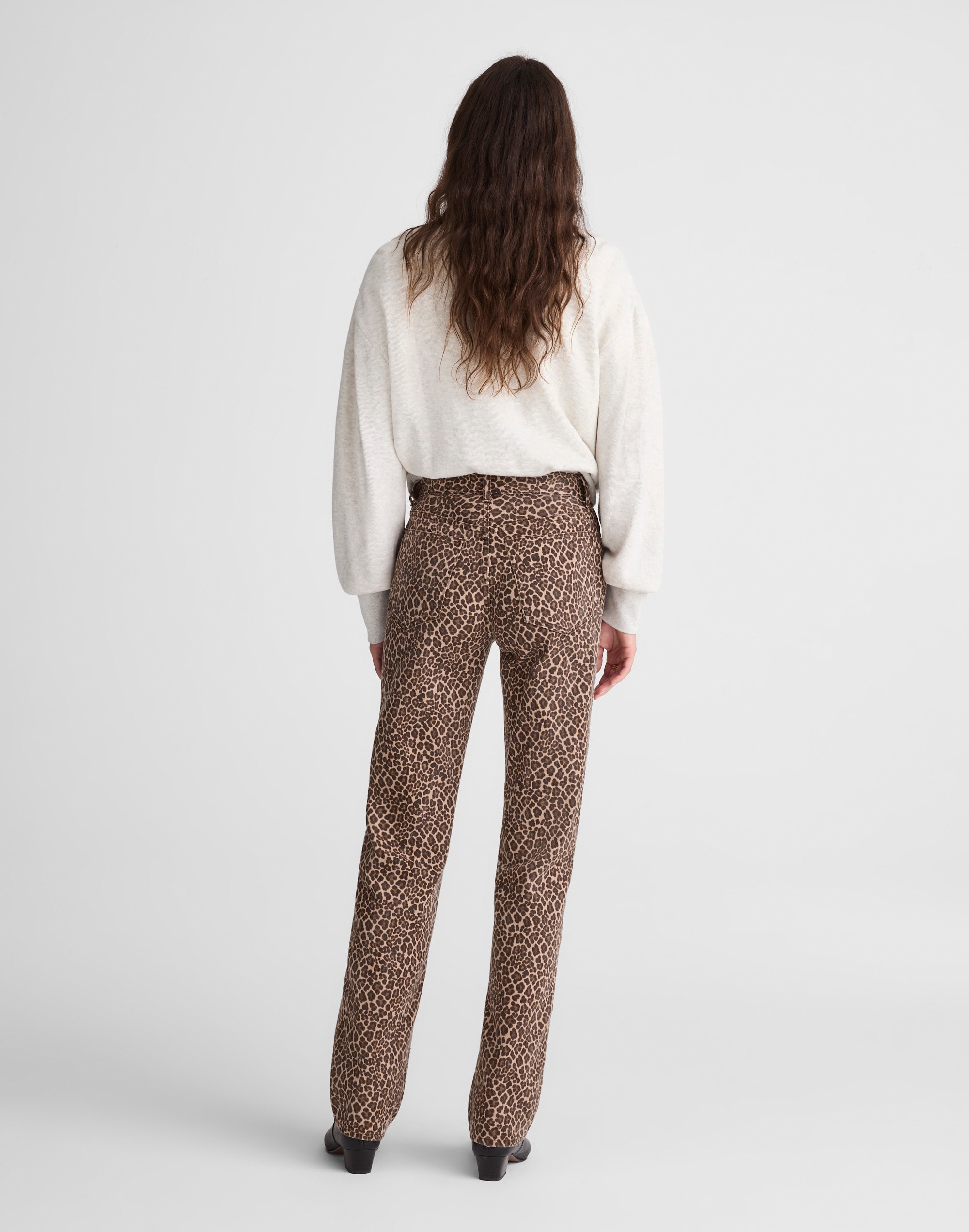 The Longline Straight Jean in Leopard Print Alternate Image 4