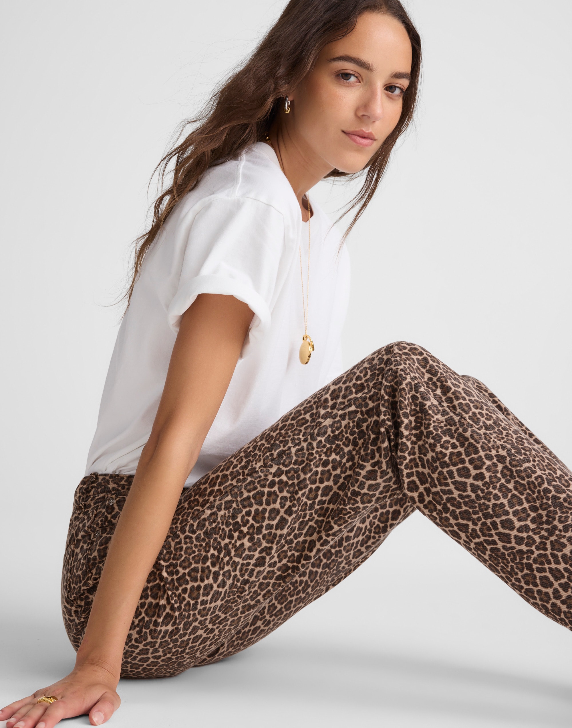The Longline Straight Jean in Leopard Print Alternate Image 5