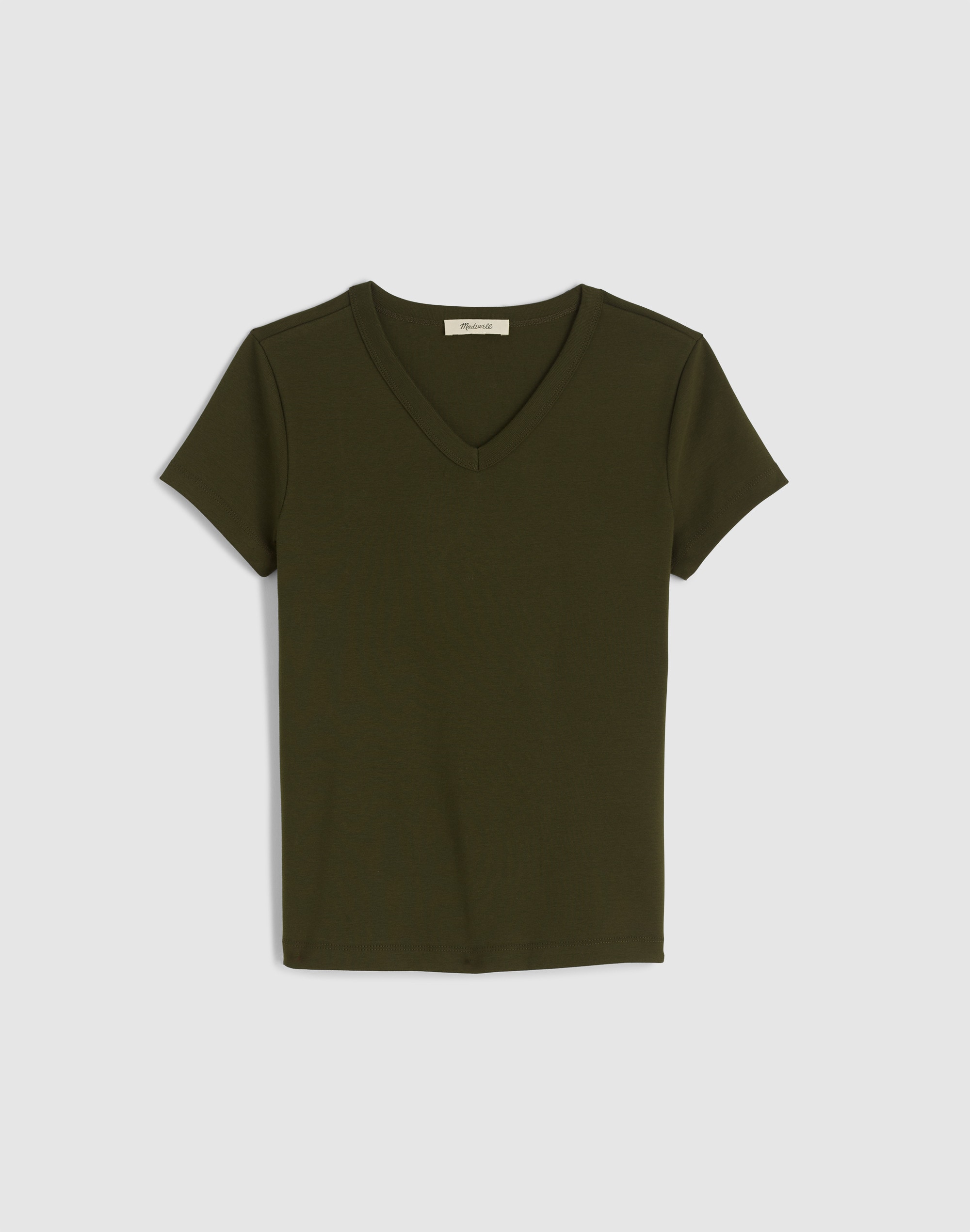 The '90s V-Neck Baby Tee in Compact Cotton
