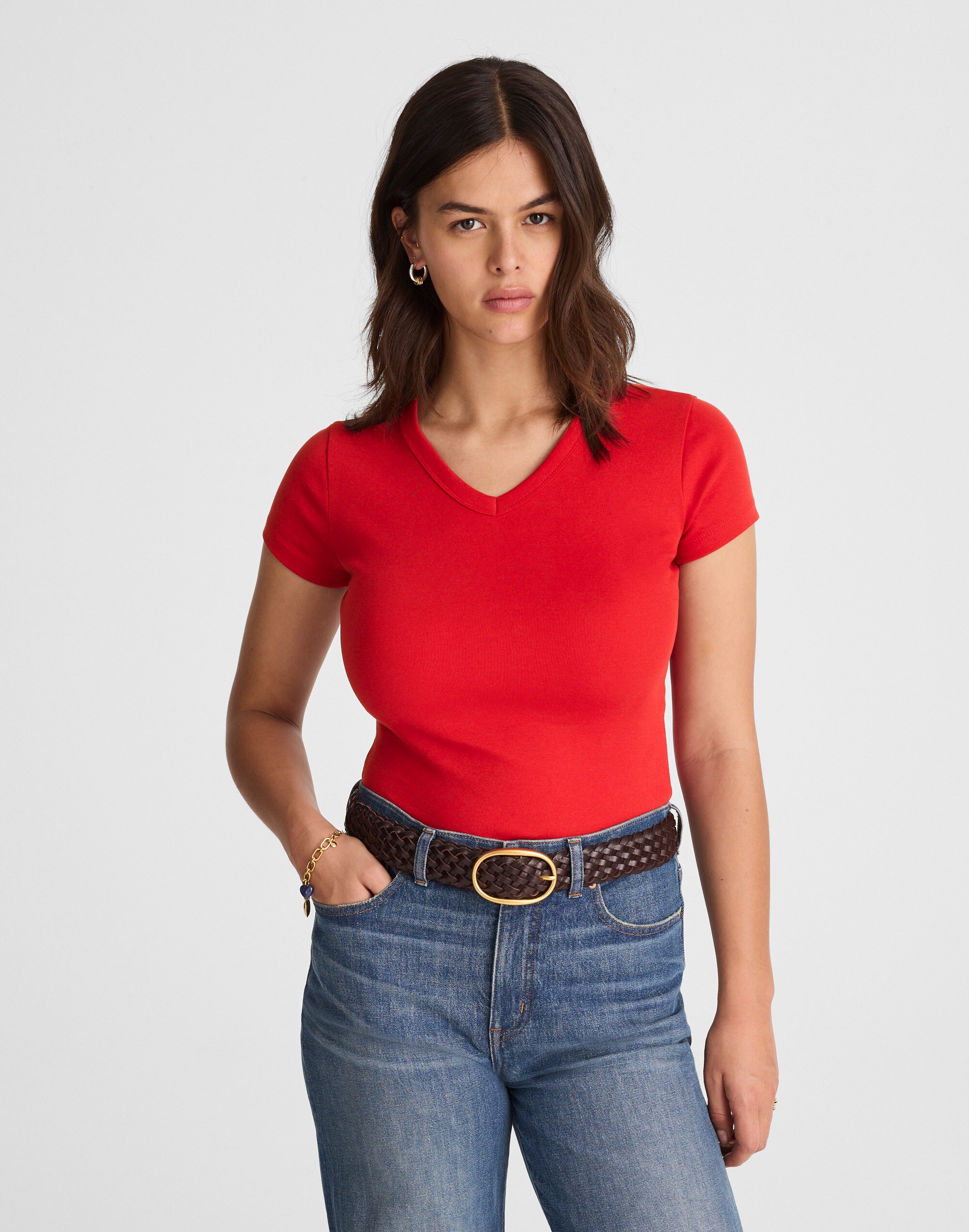 V-Neck Baby Tee Compact Cotton | Madewell