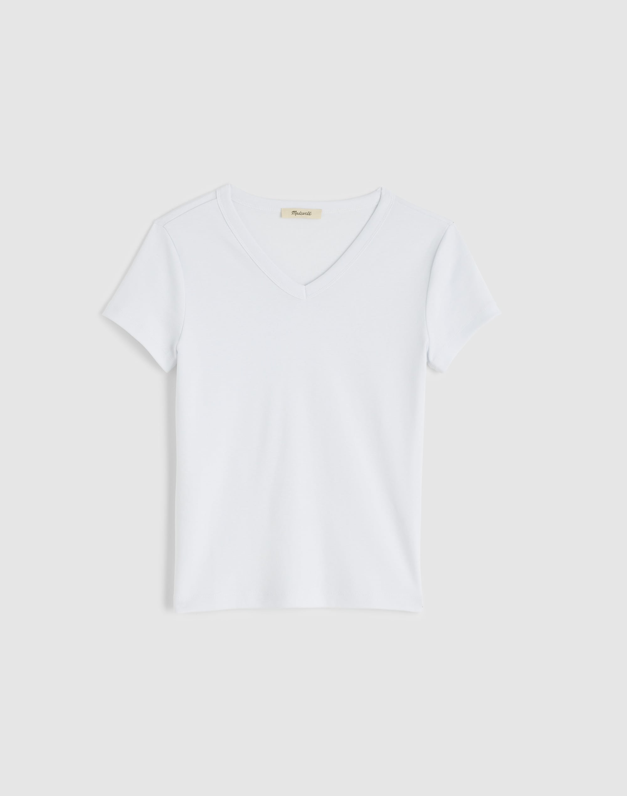 The '90s V-Neck Baby Tee in Compact Cotton