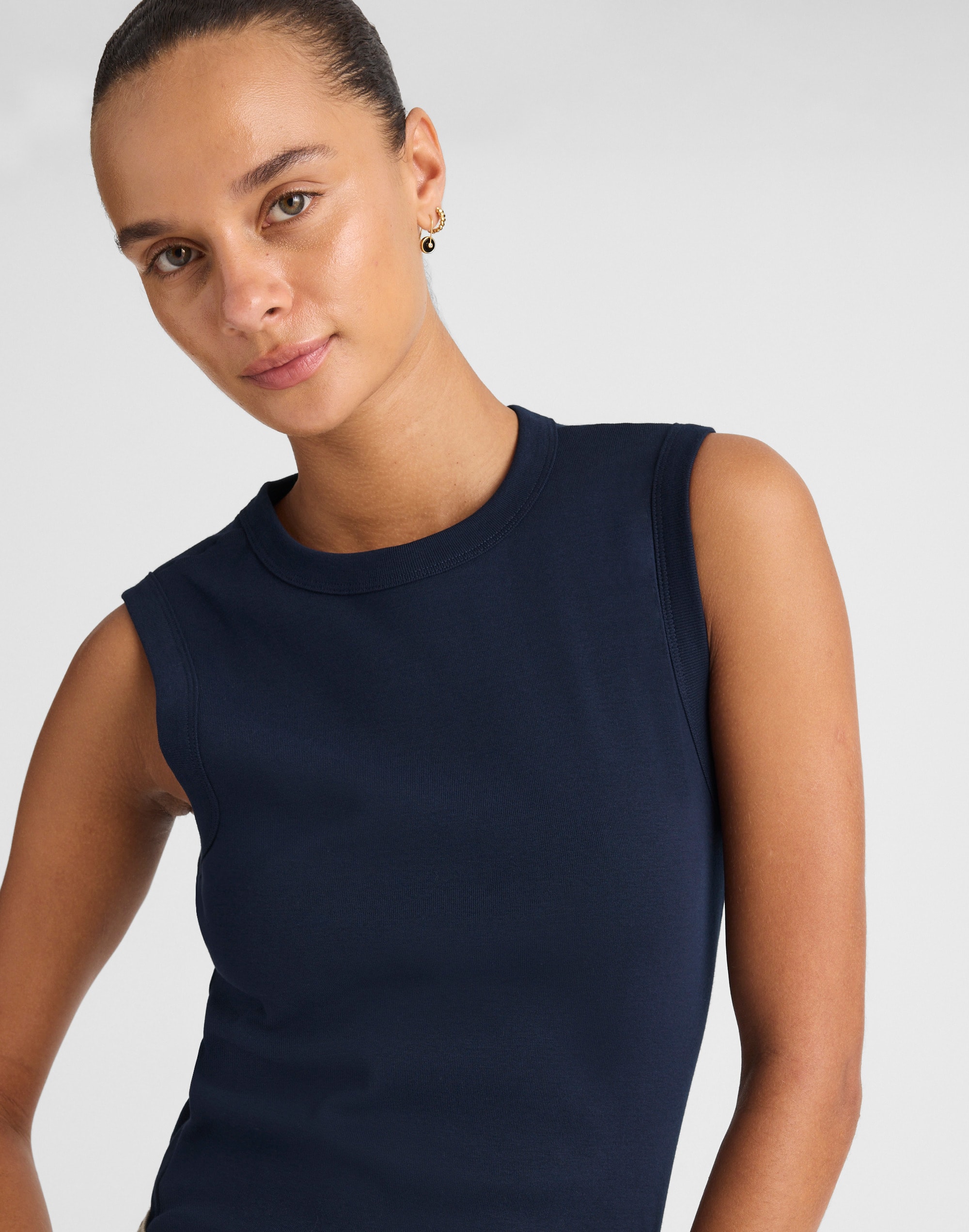 The '90s Crew Neck Tank in Compact Cotton