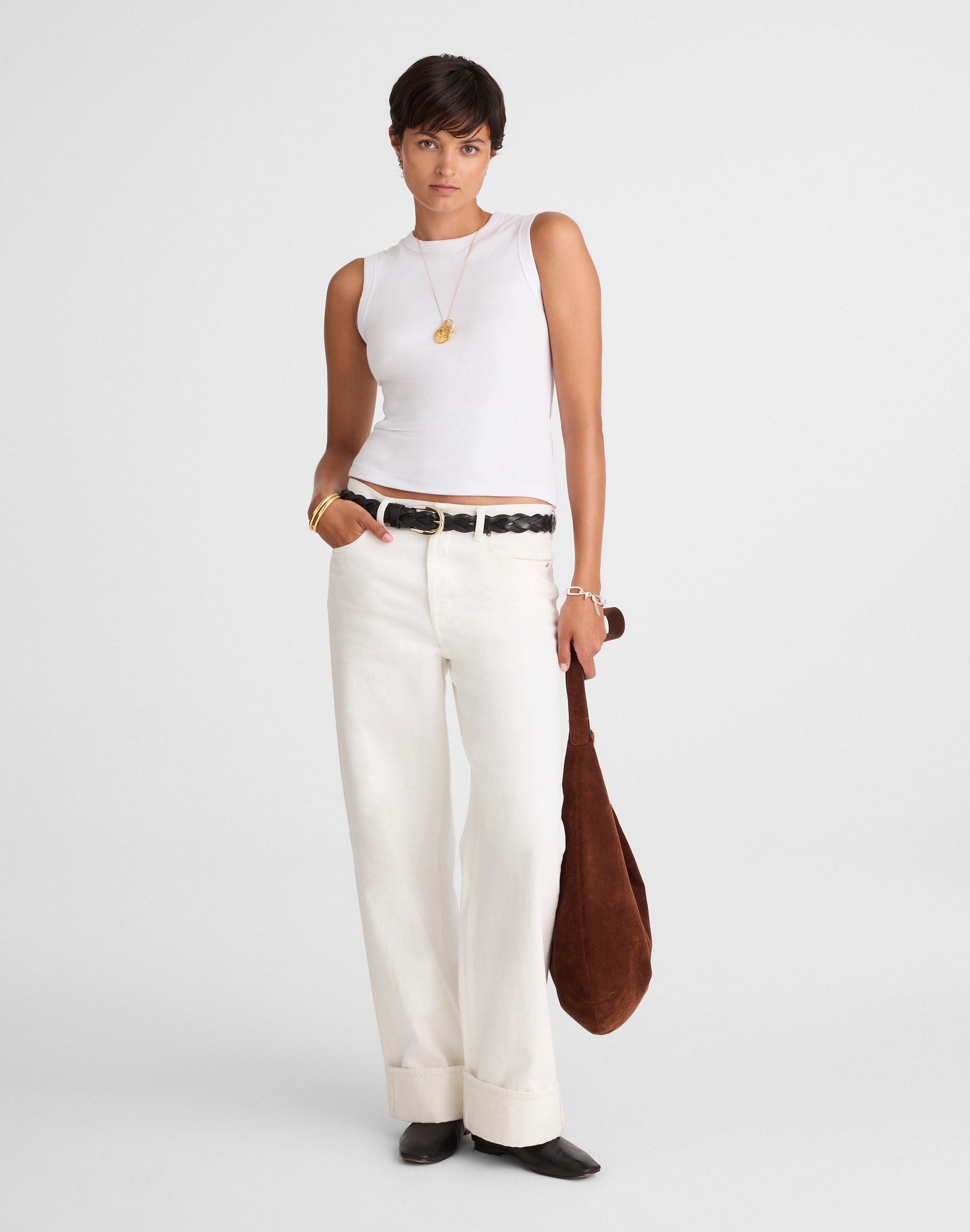 The '90s Crew Neck Tank in Compact Cotton