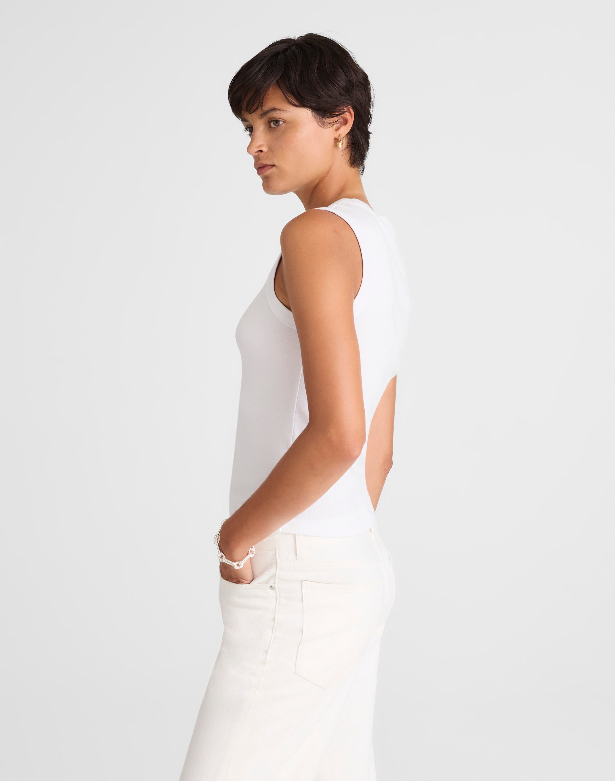 The '90s Crew Neck Tank in Compact Cotton